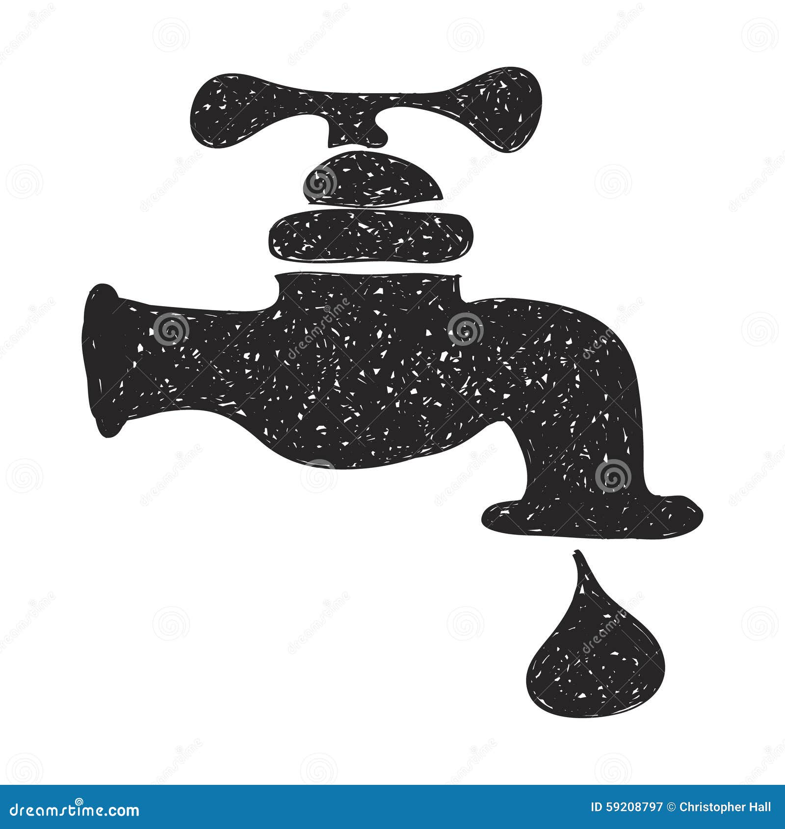 Simple doodle of a tap stock vector. Illustration of water 59208797