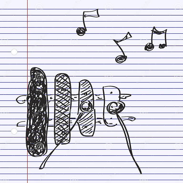 Simple Doodle of a Xylophone Stock Vector Illustration of drawn