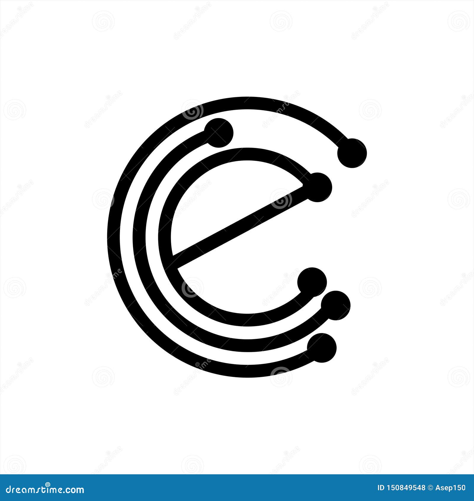 e, cce, cec initials geometric network line and digital data logo