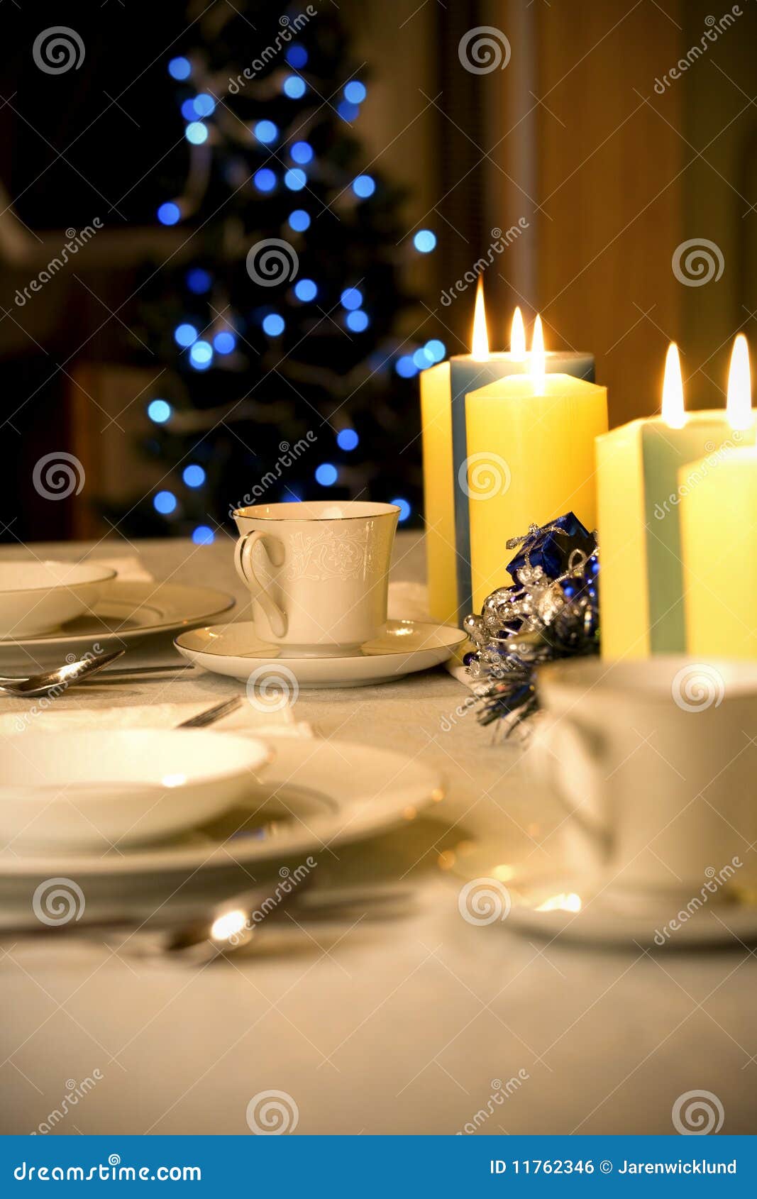 Simple but Elegant Christmas Table Setting Stock Photo Image of table