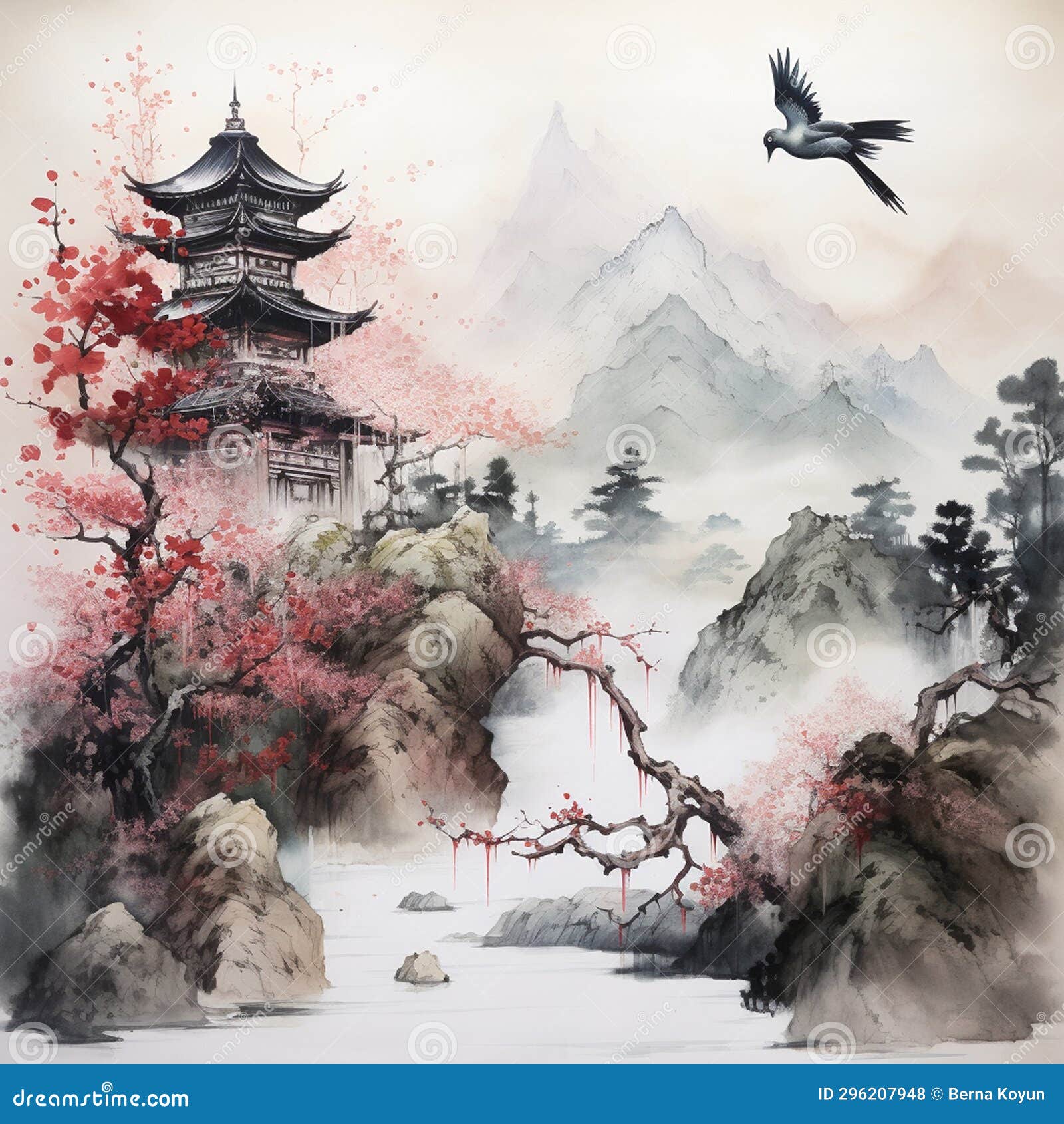 Simple yet Elegant Sumie Painting Stock Illustration Illustration of arnolfini, gamsol 296207948