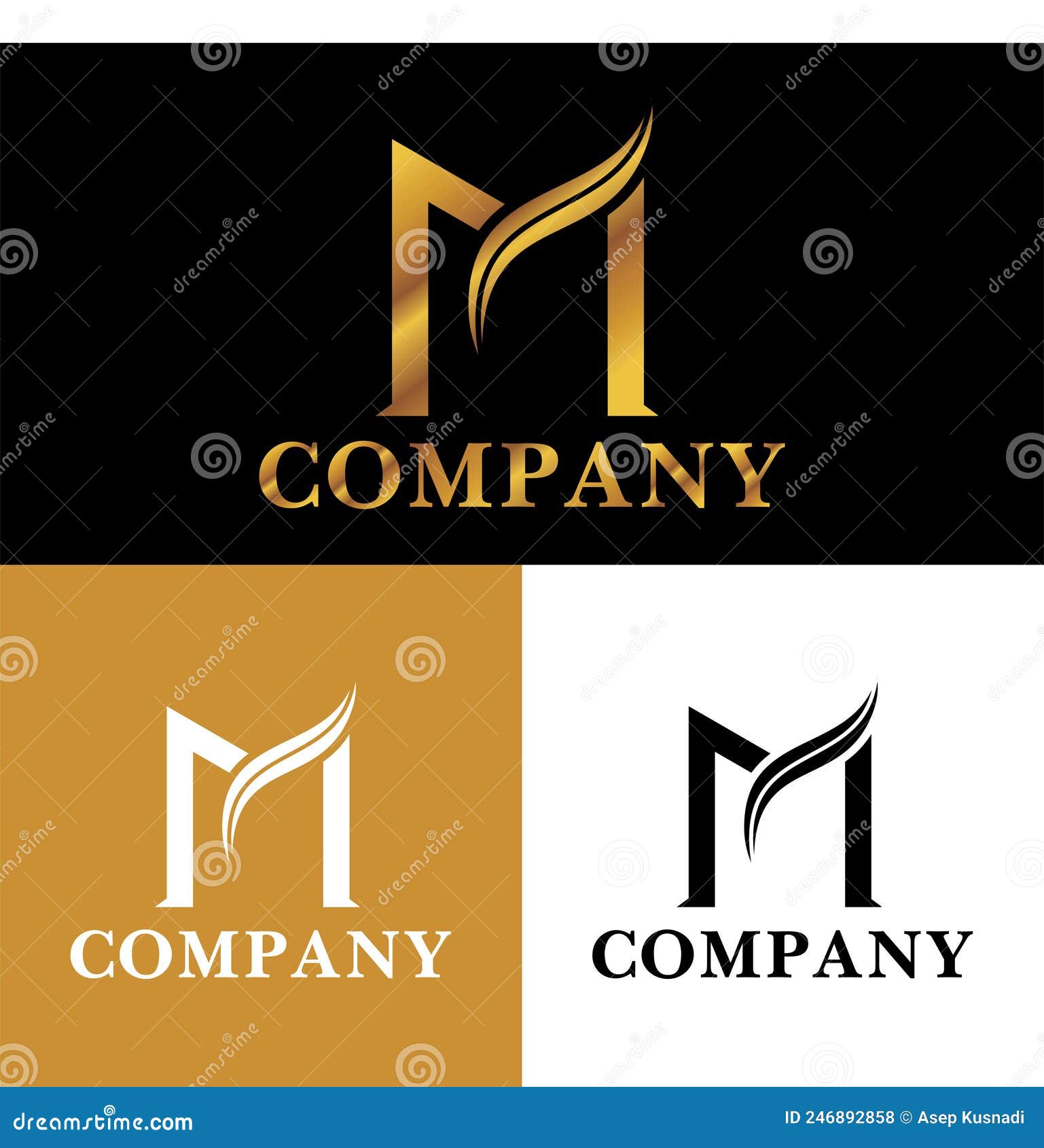 unique, simple & luxurious letter m logo