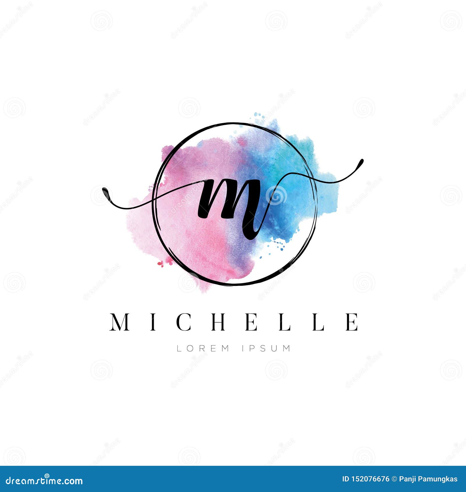 Simple Elegant Water Color Letter Type M Logo Stock Vector ...