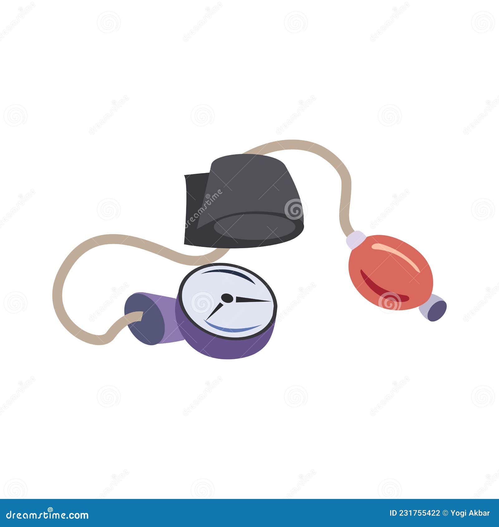 Simple Element Sphygmomanometer of Pharmacy Vector Drawing, Flat Design