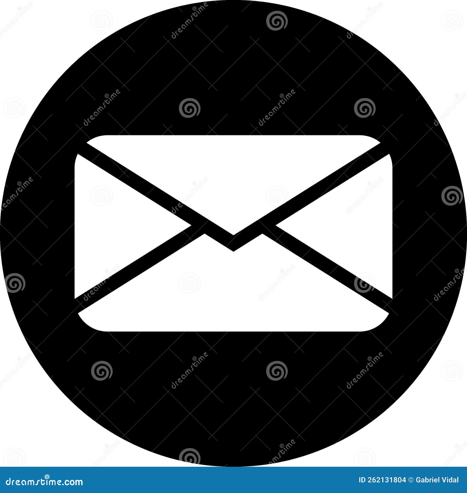 Black and White Email Icon, Email Button Stock Vector Illustration of
