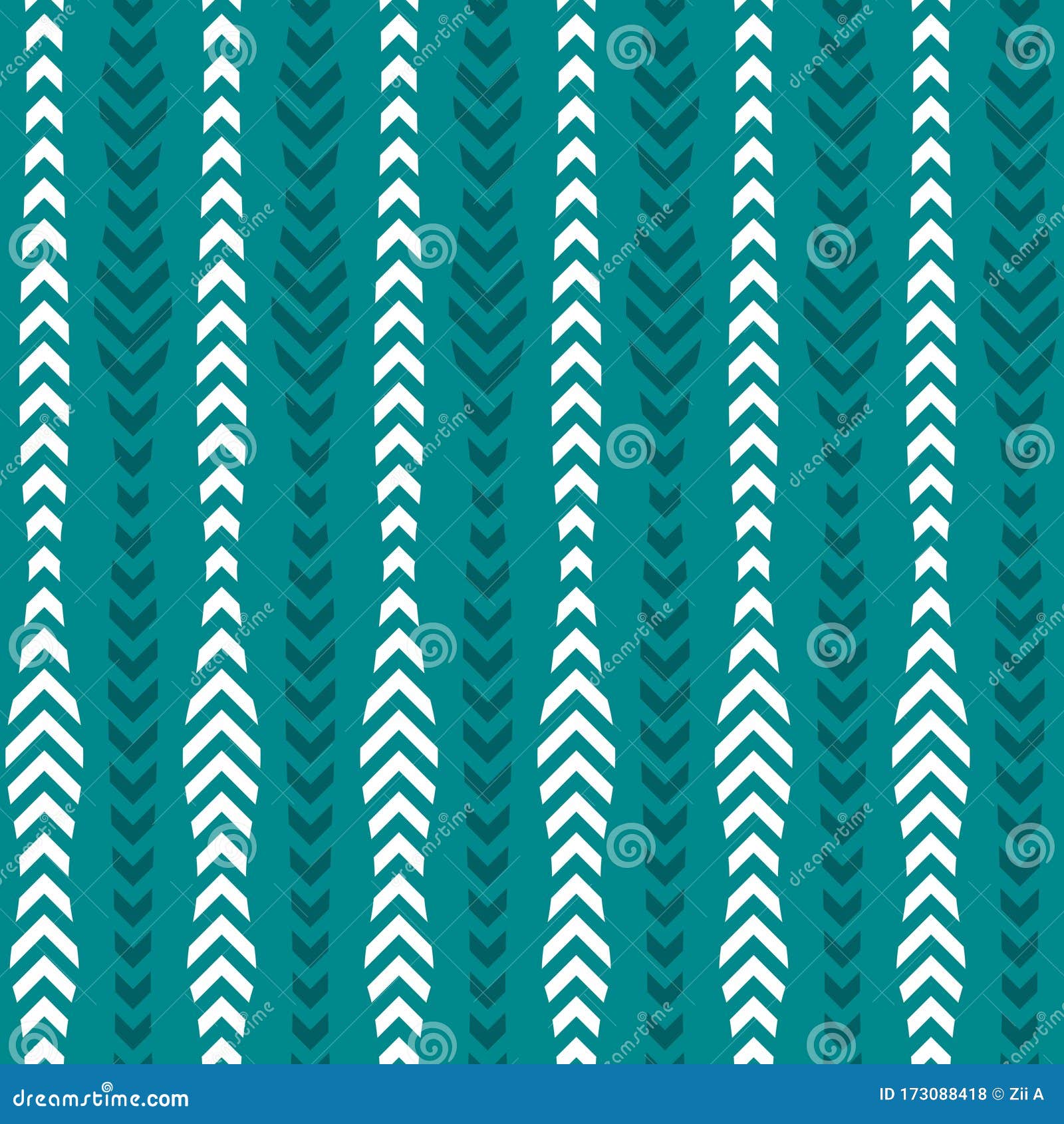 simple ethnic dark cyan blue arrow vertical line seamless pattern  | arr series