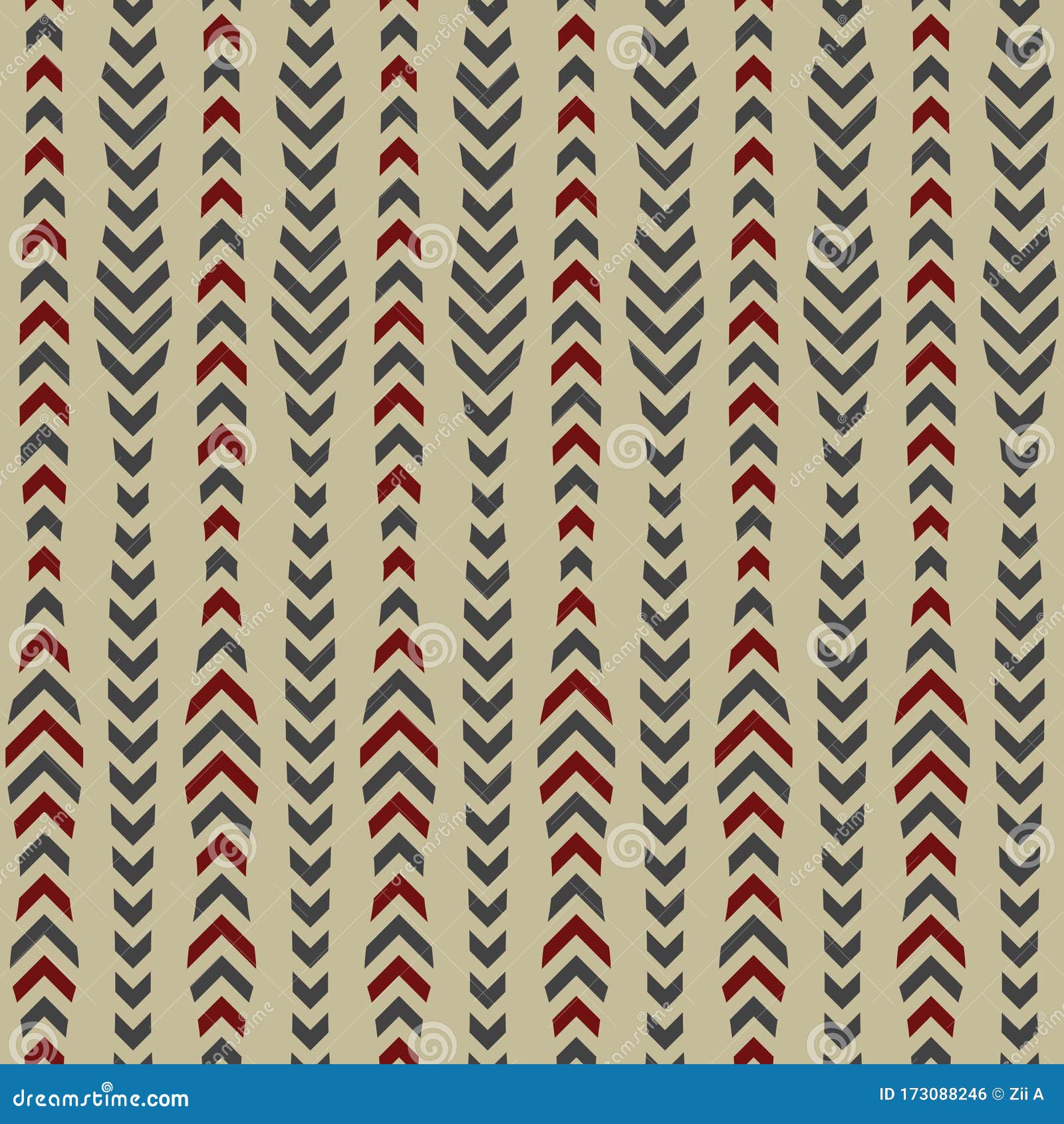 simple ethnic gray brown maroon arrow vertical line seamless pattern  | arr series