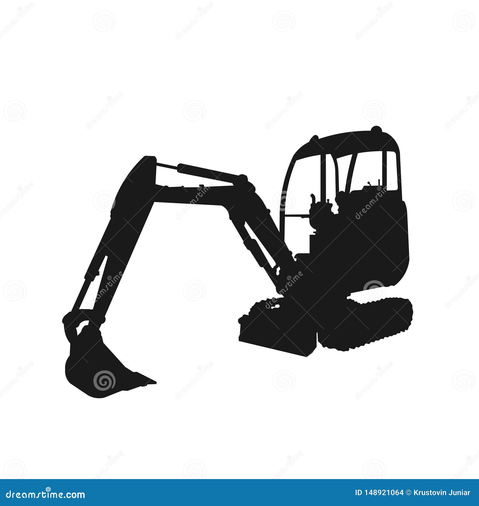Download Excavator Silhouette Design Stock Vector - Illustration of construction, mining: 148921064