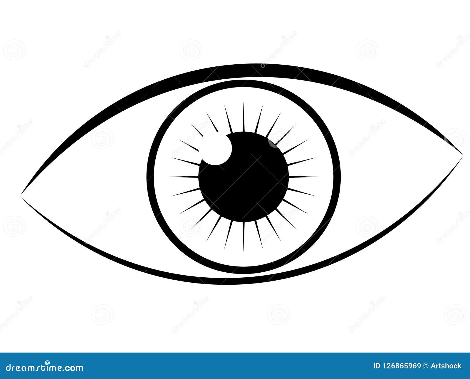 Simple eye lineart stock vector. Illustration of eyesight