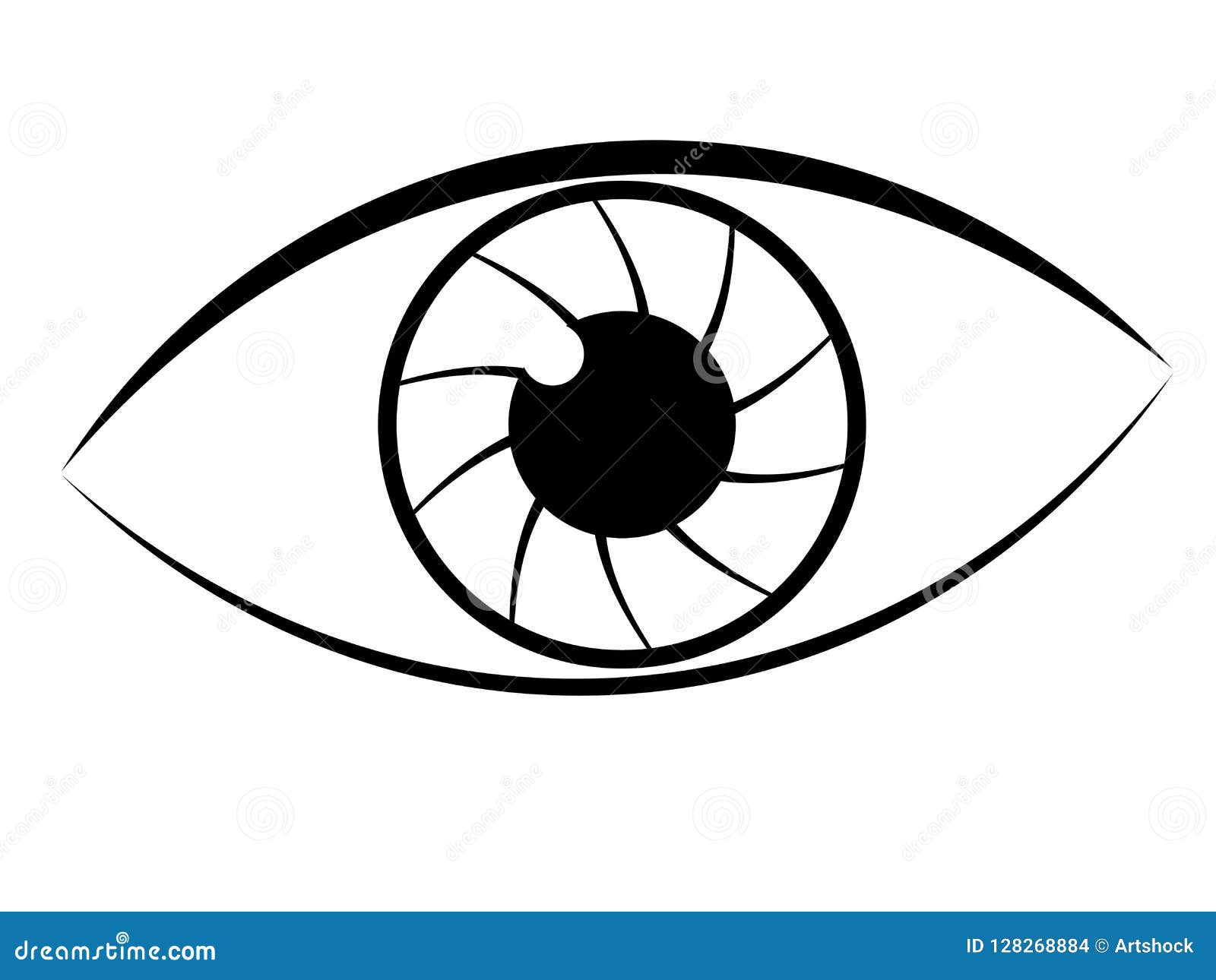 Simple eye lineart stock vector. Illustration of shape