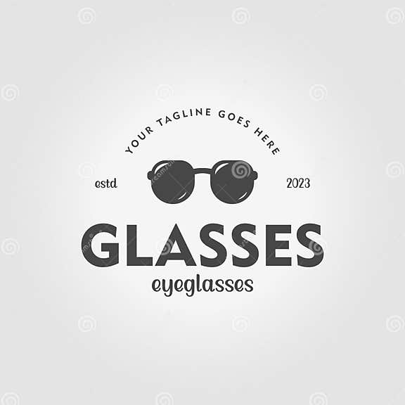Simple Eyeglass Logo Icon Design Vintage Vector Illustration Stock ...