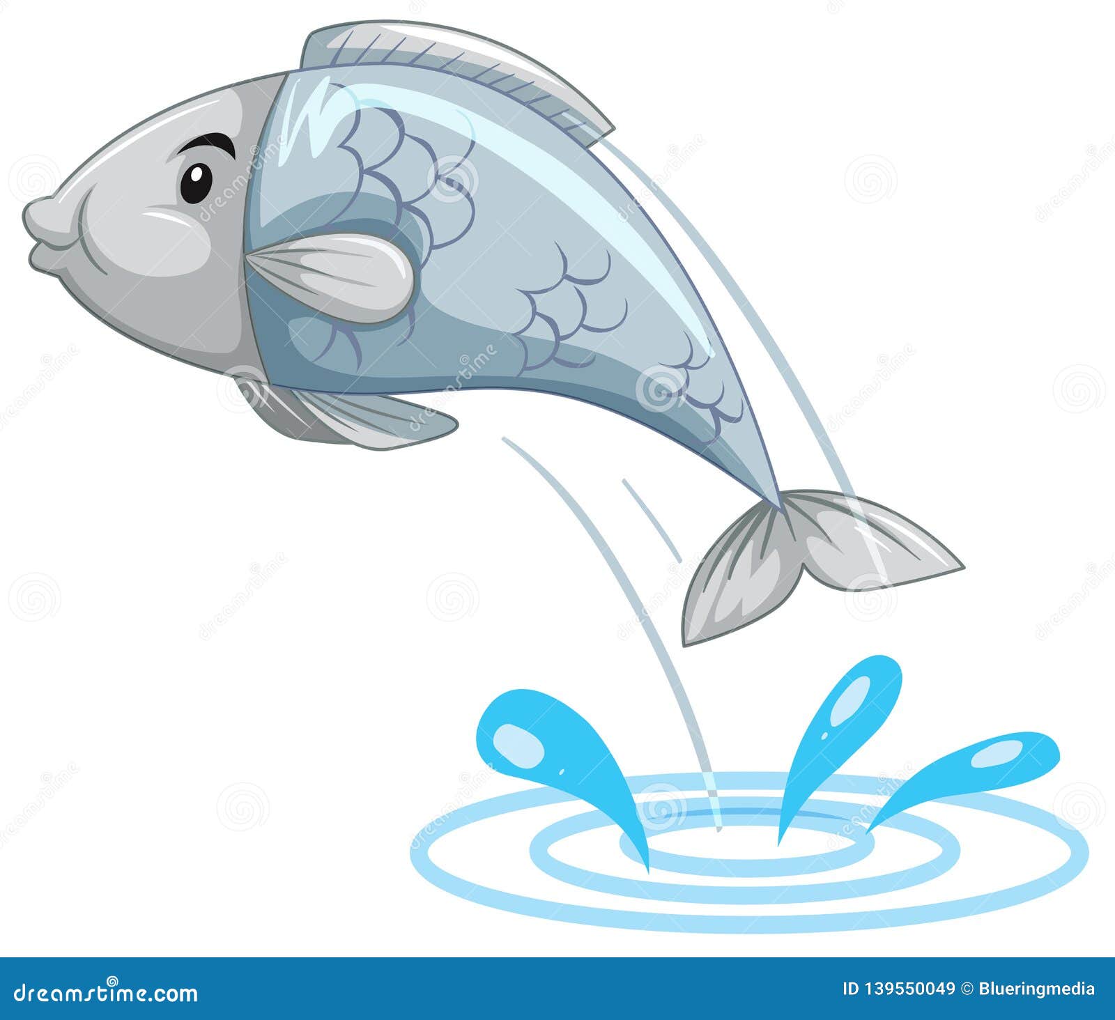 Simple Fish Jumping Off the Water Stock Vector - Illustration of animal,  background: 139550049