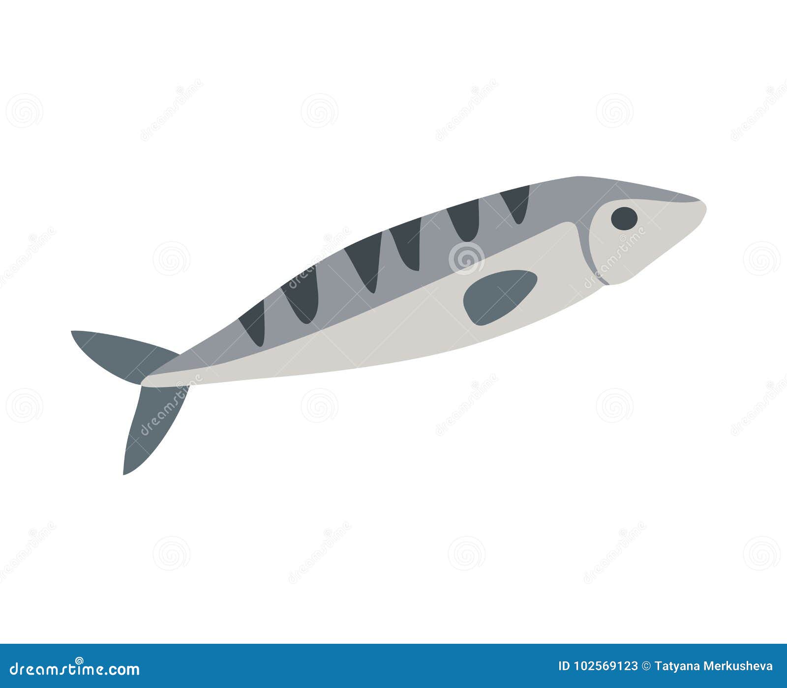Simple Fish Vector Illustration, Isolated on White. Stock Vector
