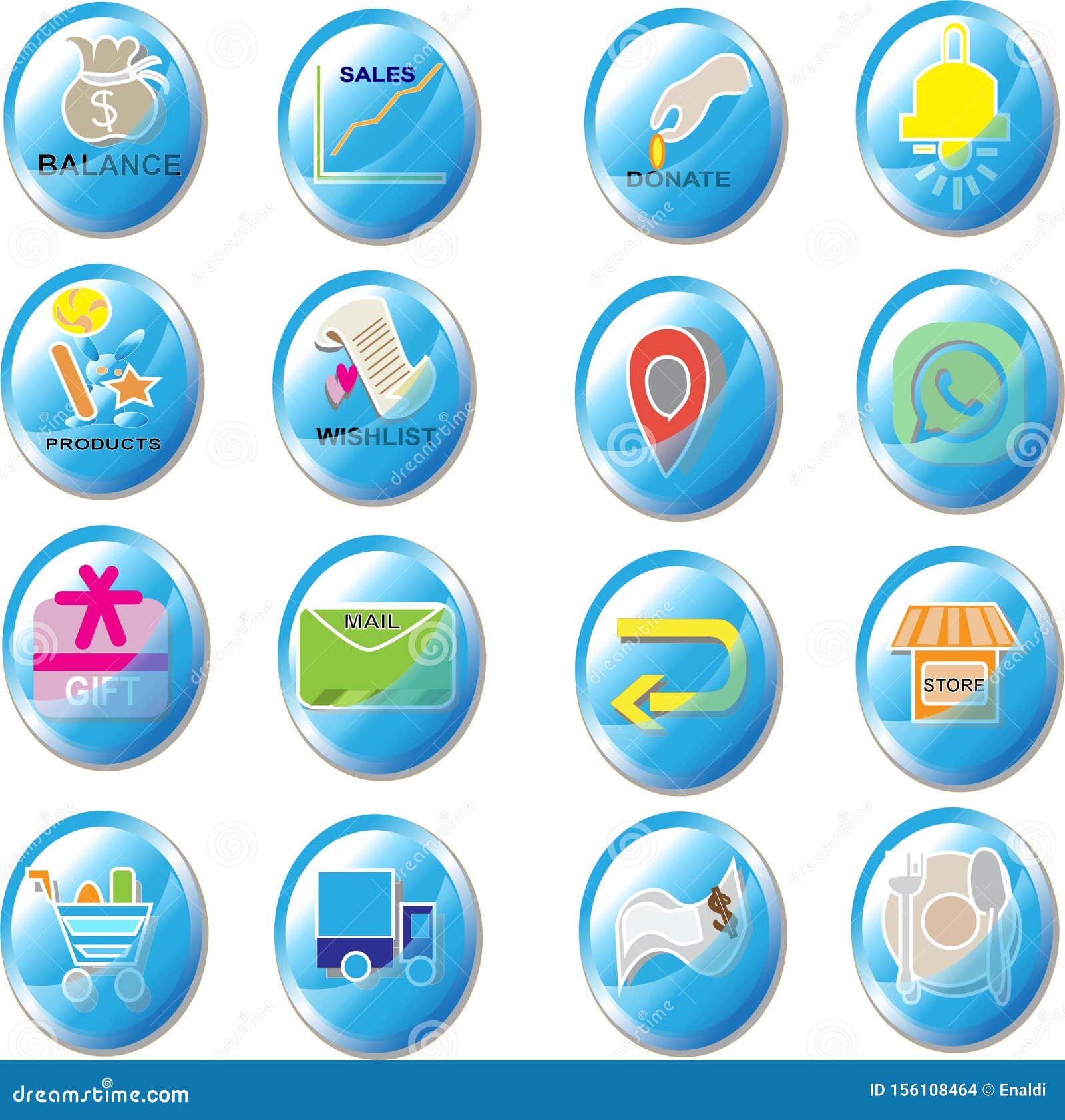 Marketplace Pin Icon Button Set Stock Vector - Illustration of