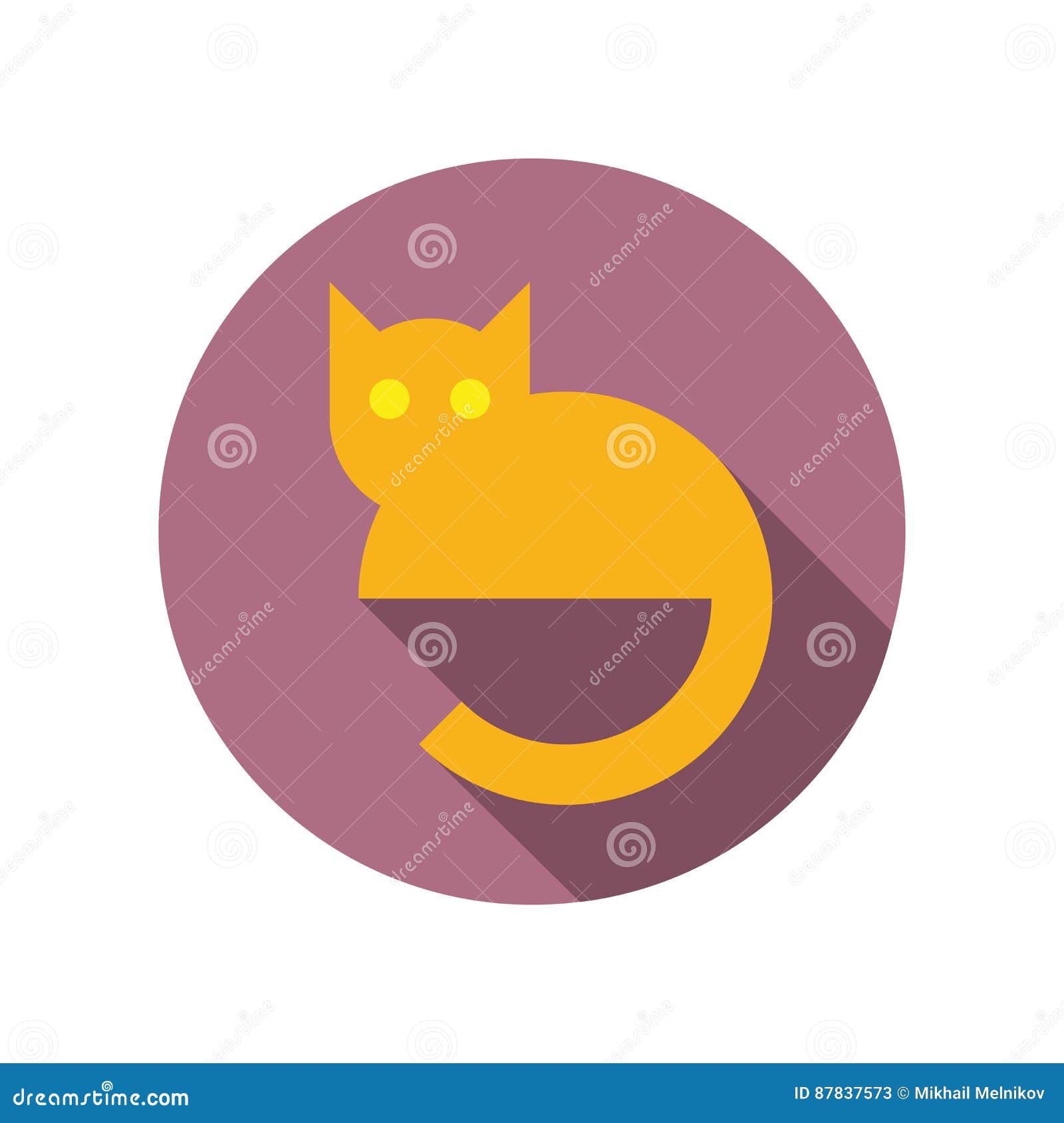 Flat Cat Icon 