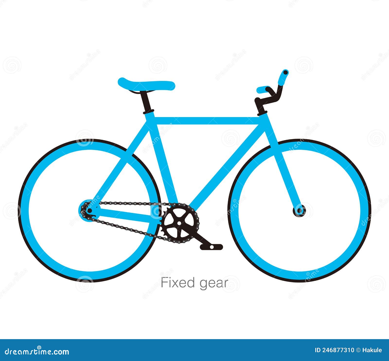 simple flat fixed-gear bicycle  