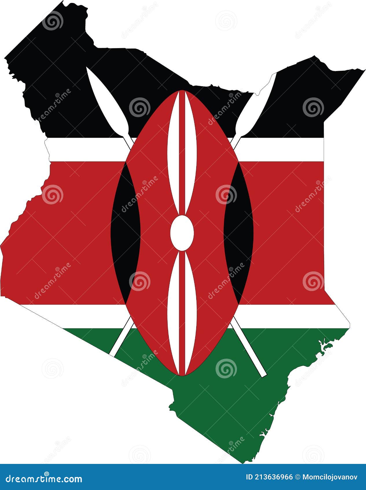 flag map of the republic of kenya