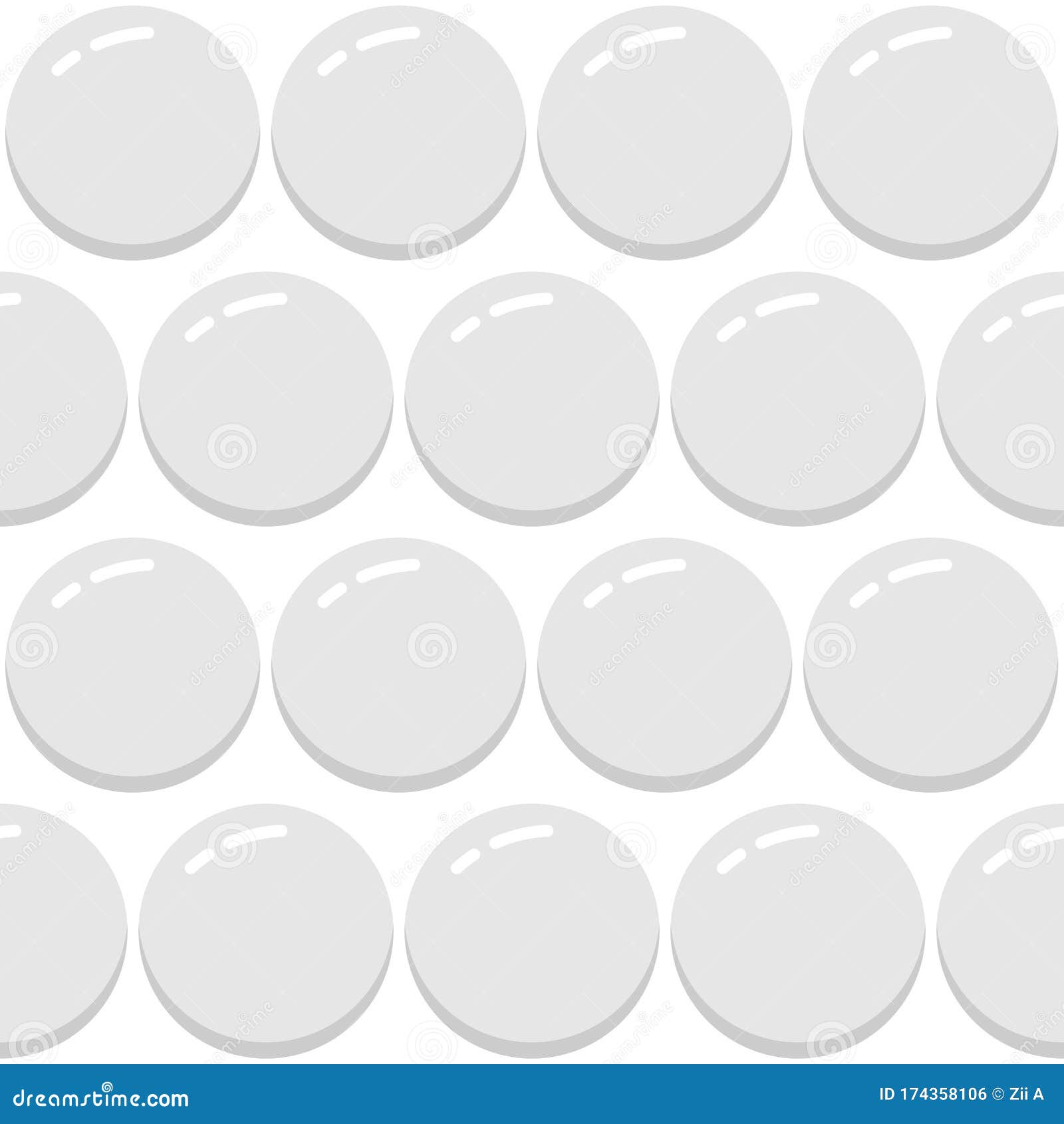 simple flat gray bubble seamless pattern | bufa series