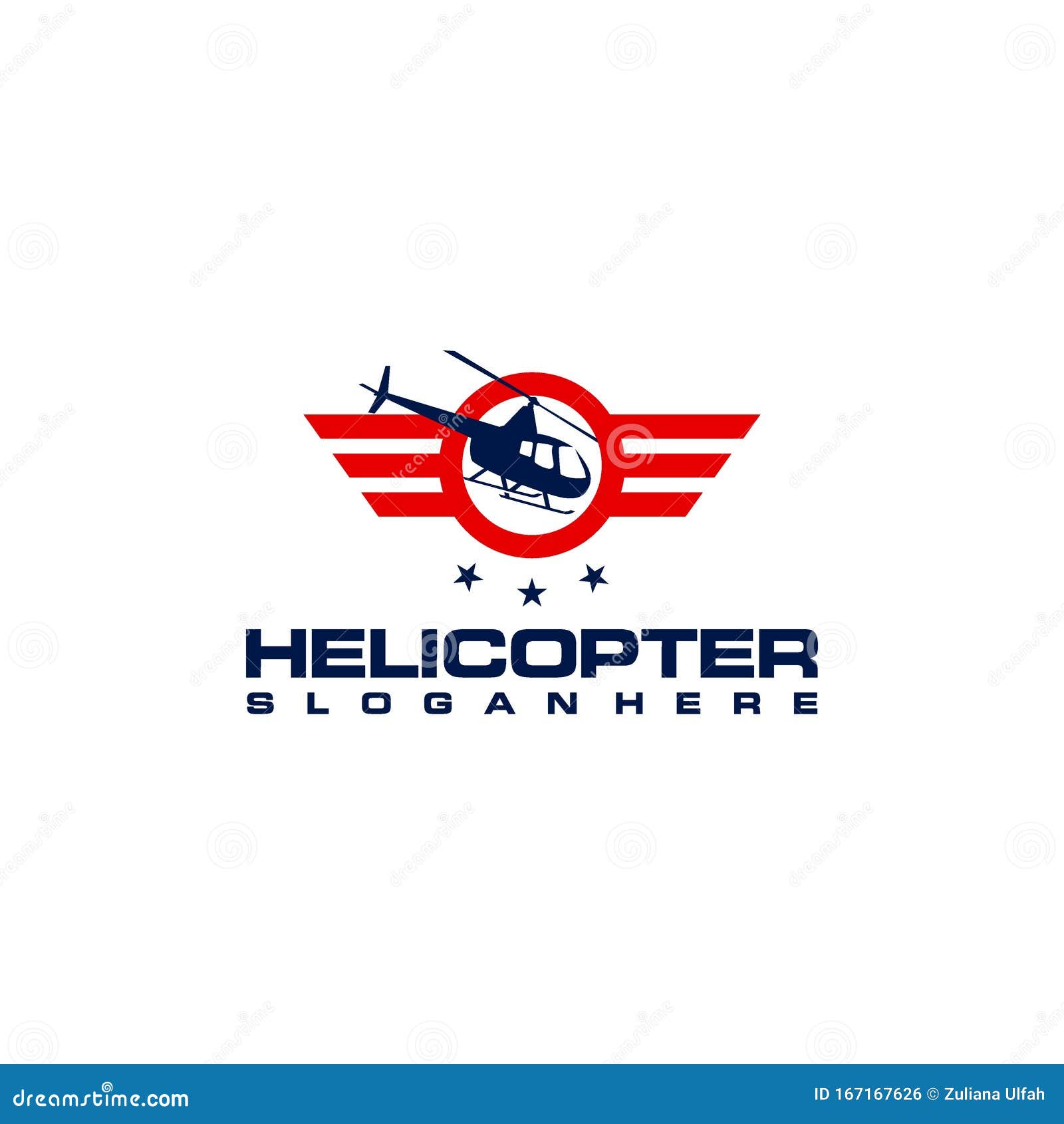 Simple Flat Helicopter Logo Design Vector Stock Image Stock Vector