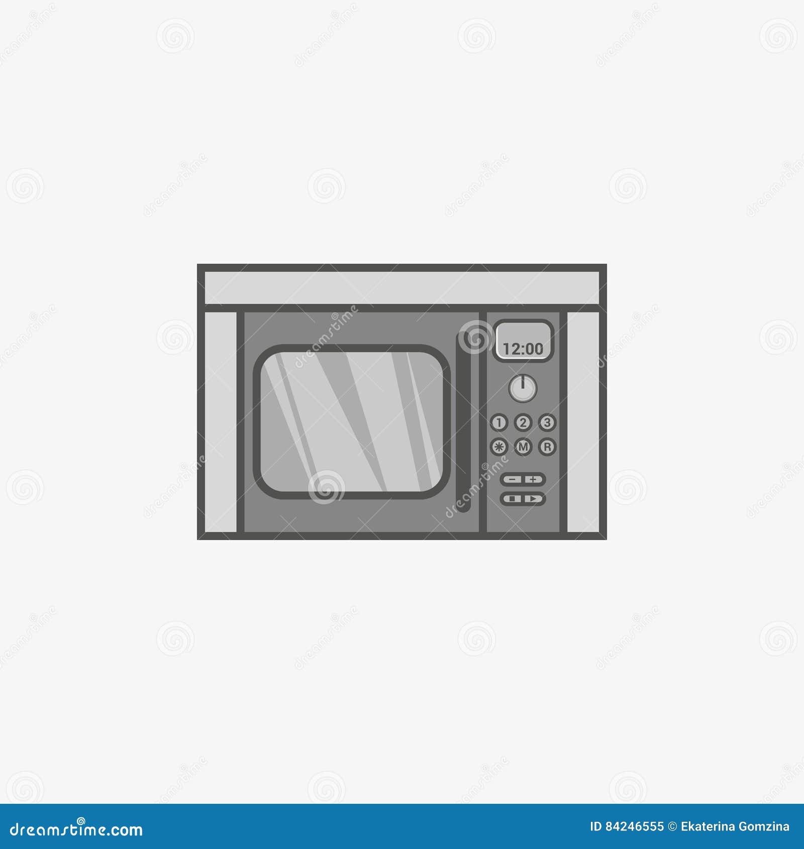 A Simple Flat Icon for Builtin Microwave Oven for Heating Food Stock