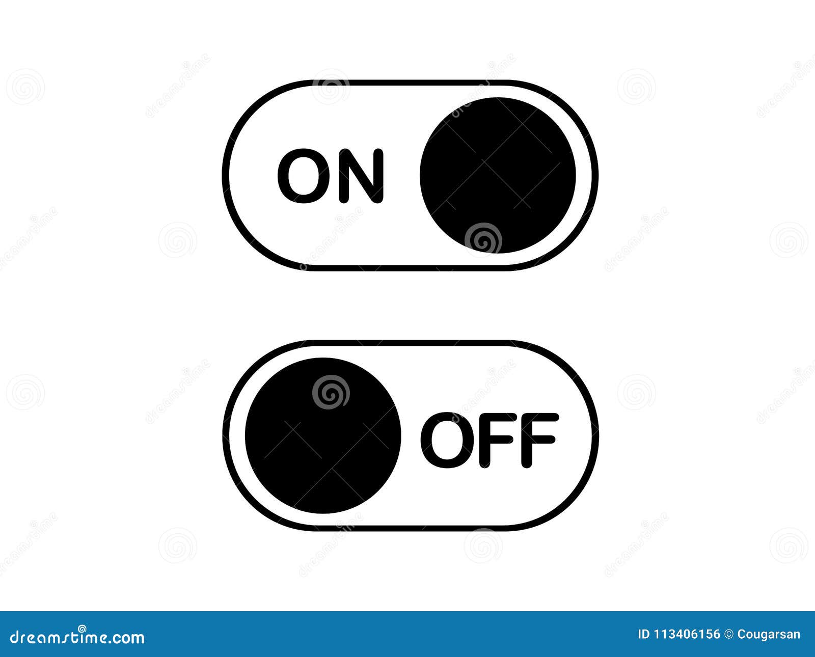 Download Vector Simple Flat Icon On And Off Toggle Switch Button Stock Vector Illustration Of Responsive Operating 113406156