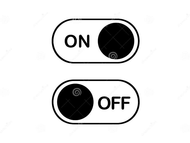 Vector Simple Flat Icon on and Off Toggle Switch Button Stock Vector ...