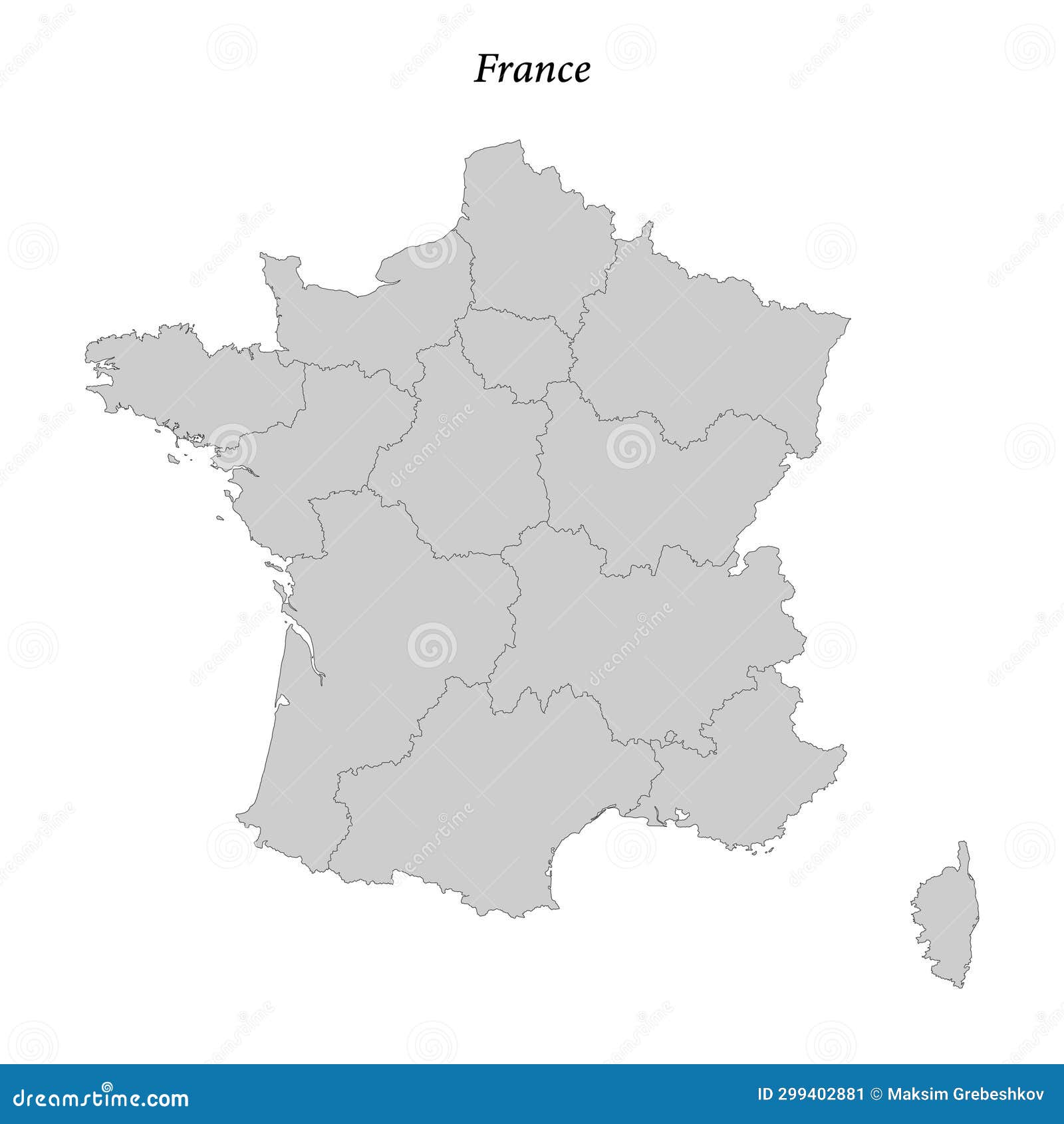 Simple Flat Map of France with Borders Stock Illustration Illustration of shape, geography