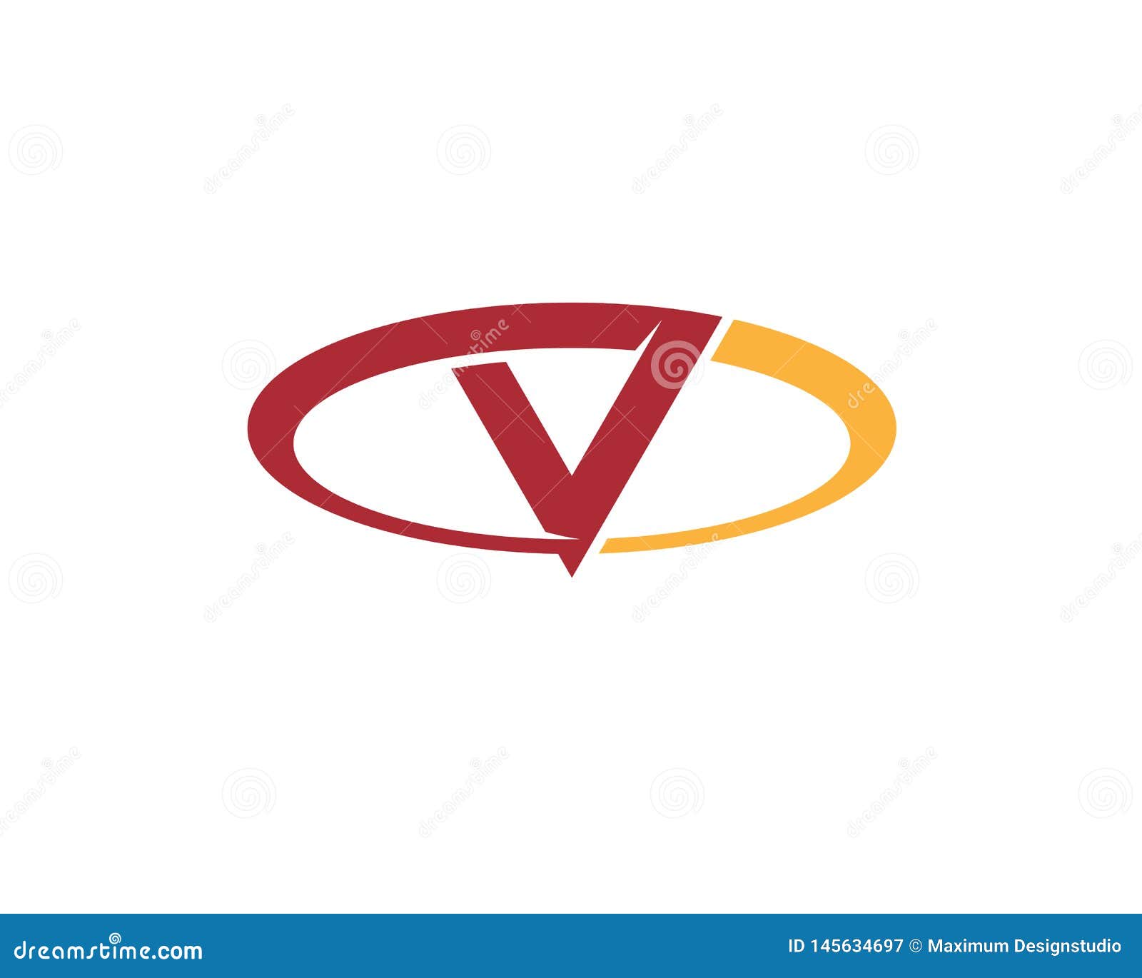 initial letter c v o forming an elipse anagram logo