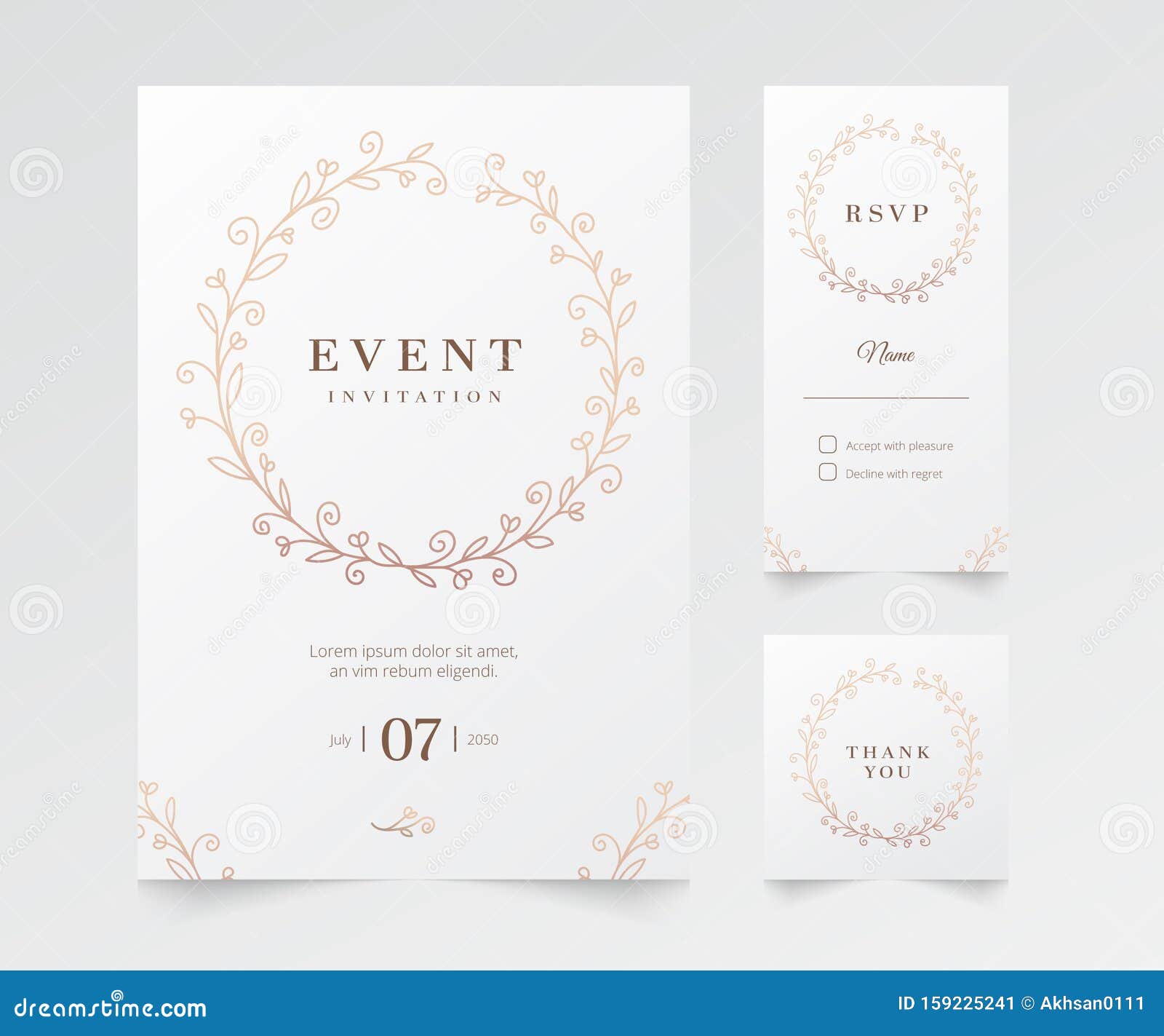 Simple Floral Event Invitation Template Stock Vector Illustration of
