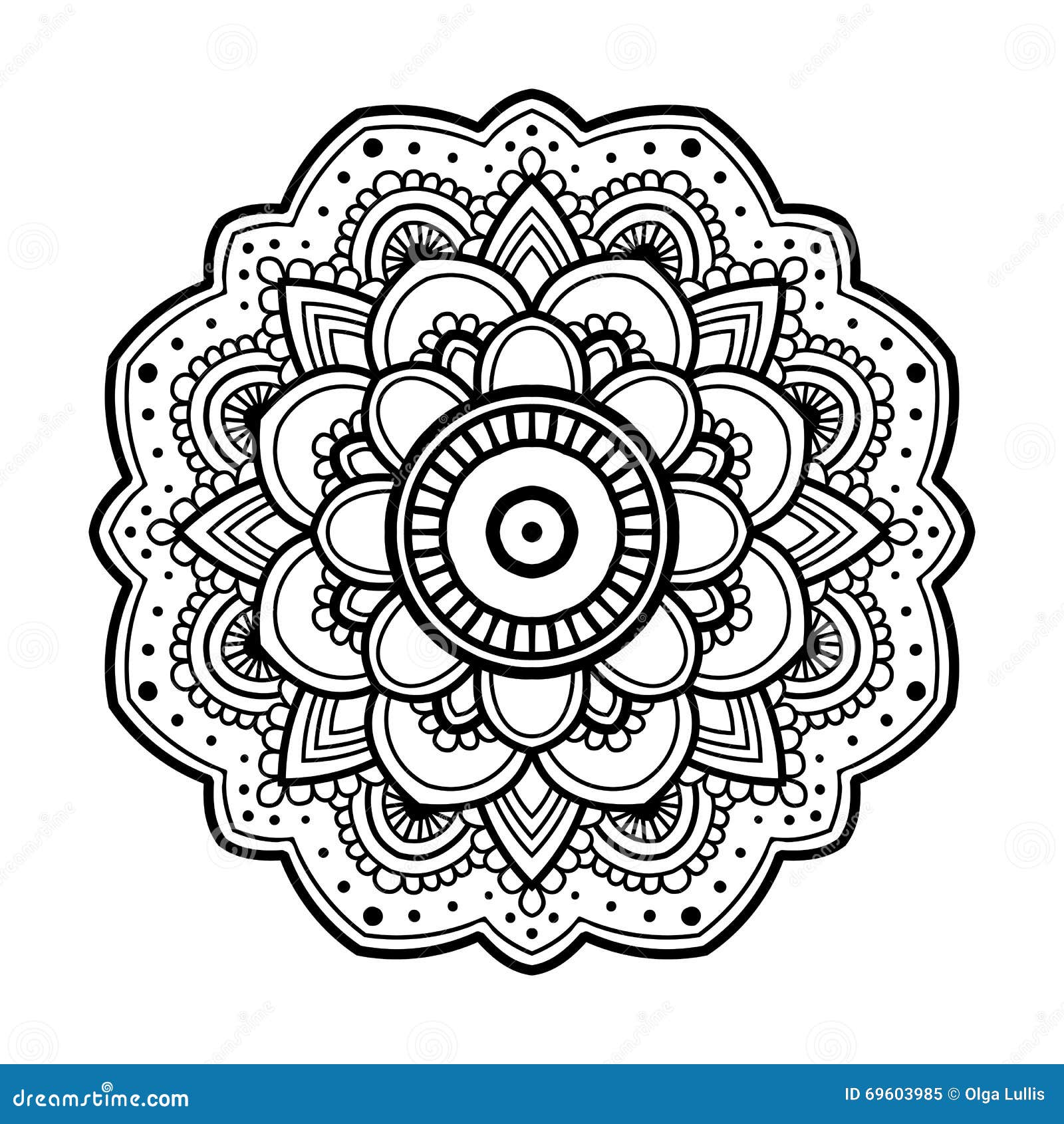 mandala black and white coloring pages - photo #25