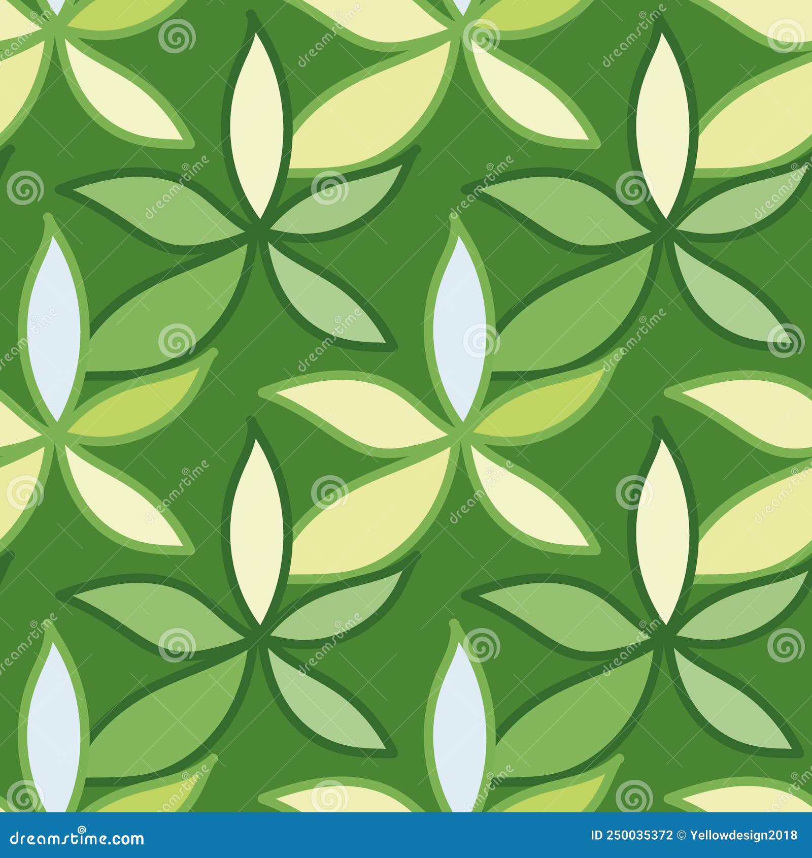 Simple Foliage Seamless Pattern. Doodle Leaves Wallpaper Stock Vector