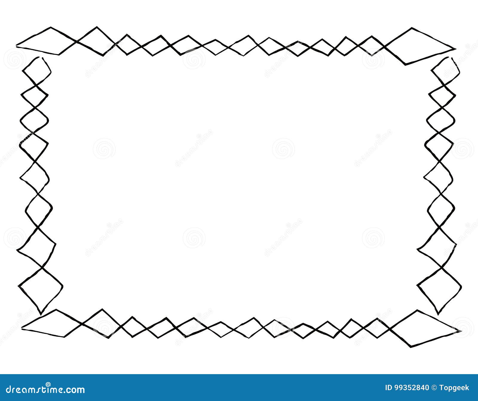 Download Simple Frame With Square Doodles Rectangular Shape Stock ...