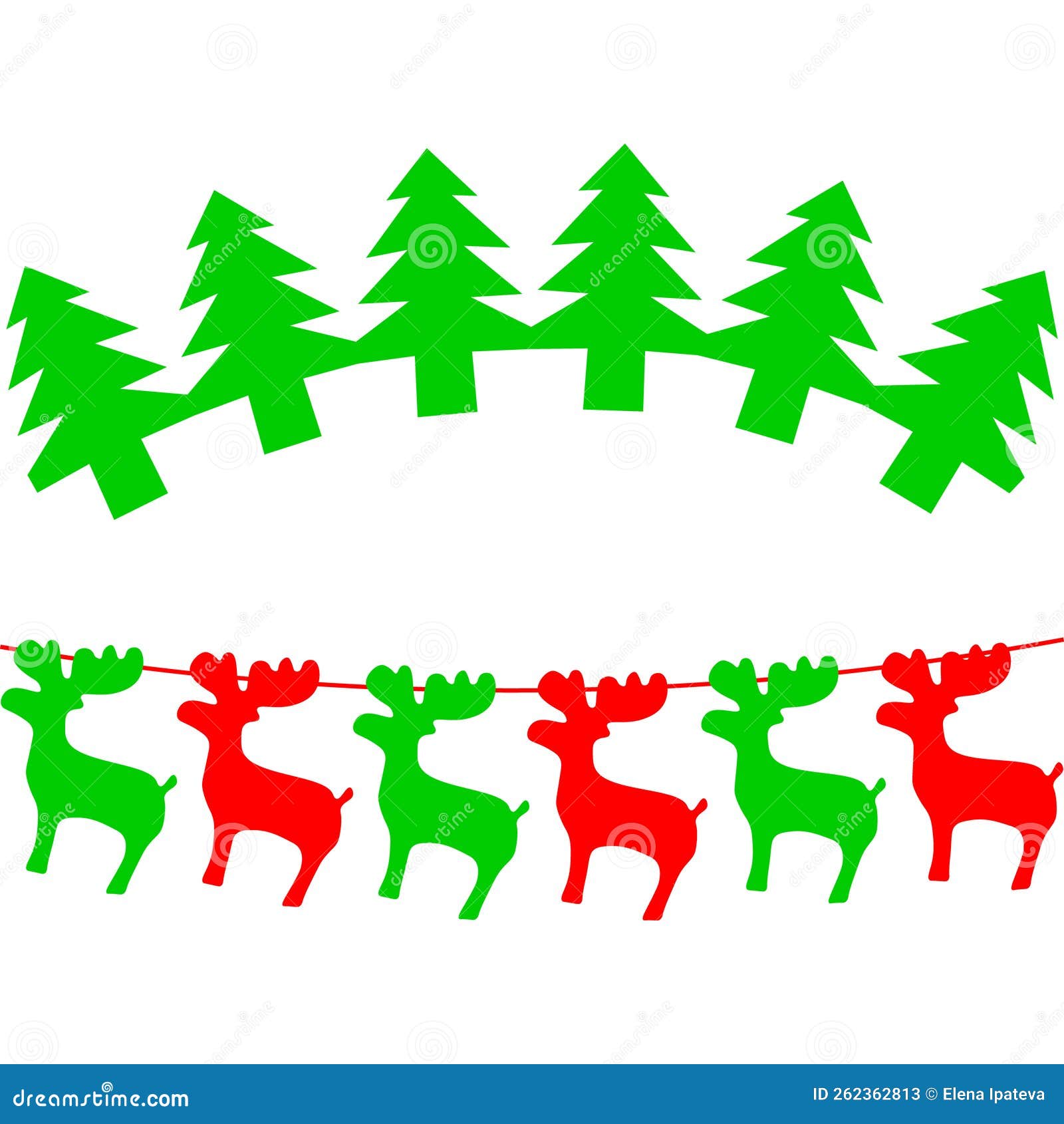 A Simple Garland of Paper. Garland Christmas Stock Vector