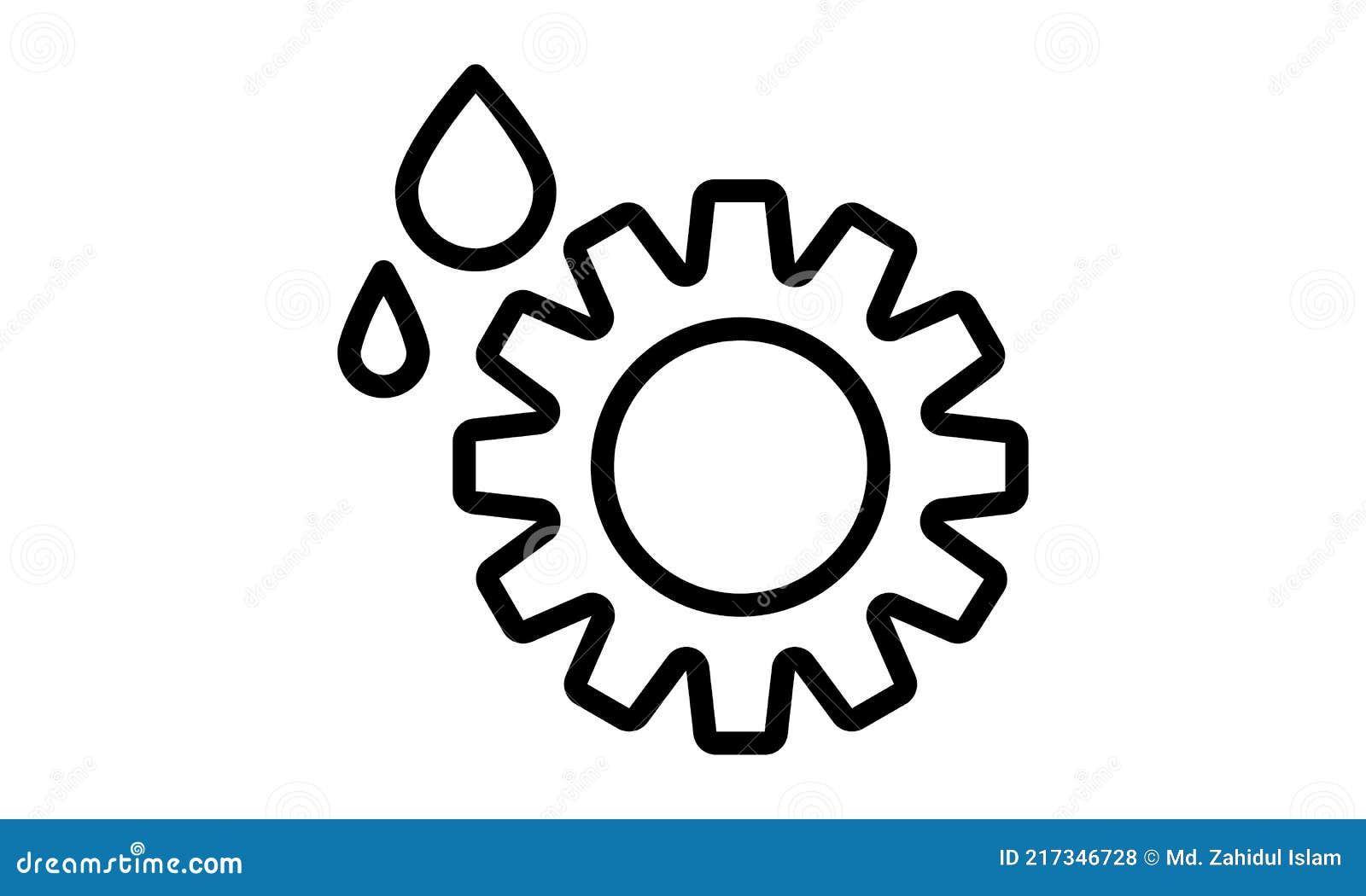Simple Gear Drop Logo Icon Element and Template Vector Image Stock