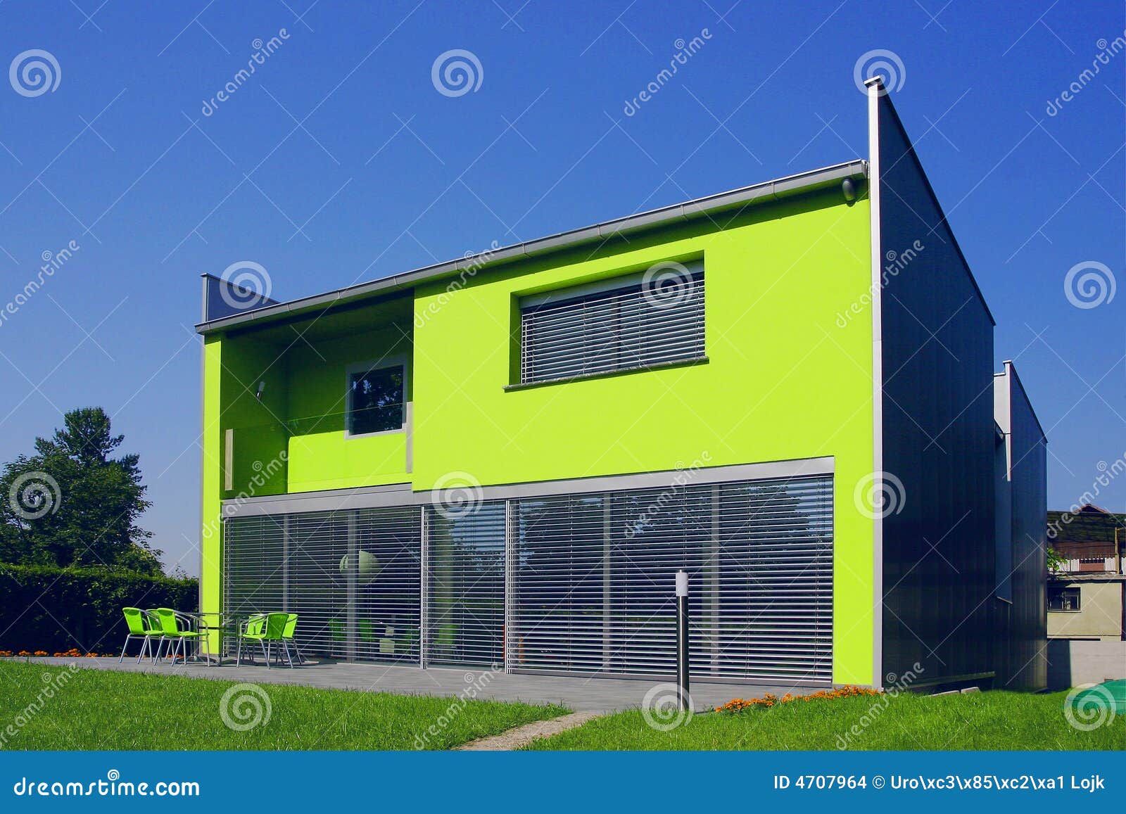 modern green color building