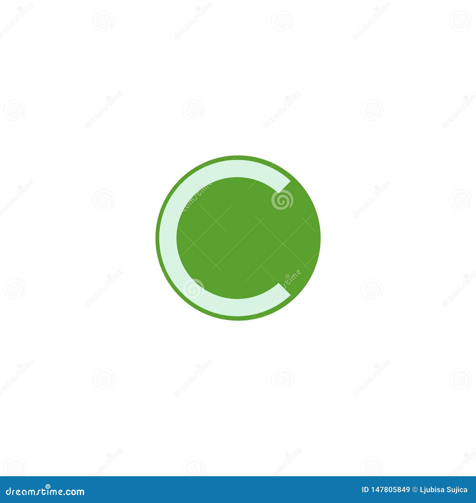 Simple Green Letter C Minimal Circle Logo Icon Design Stock