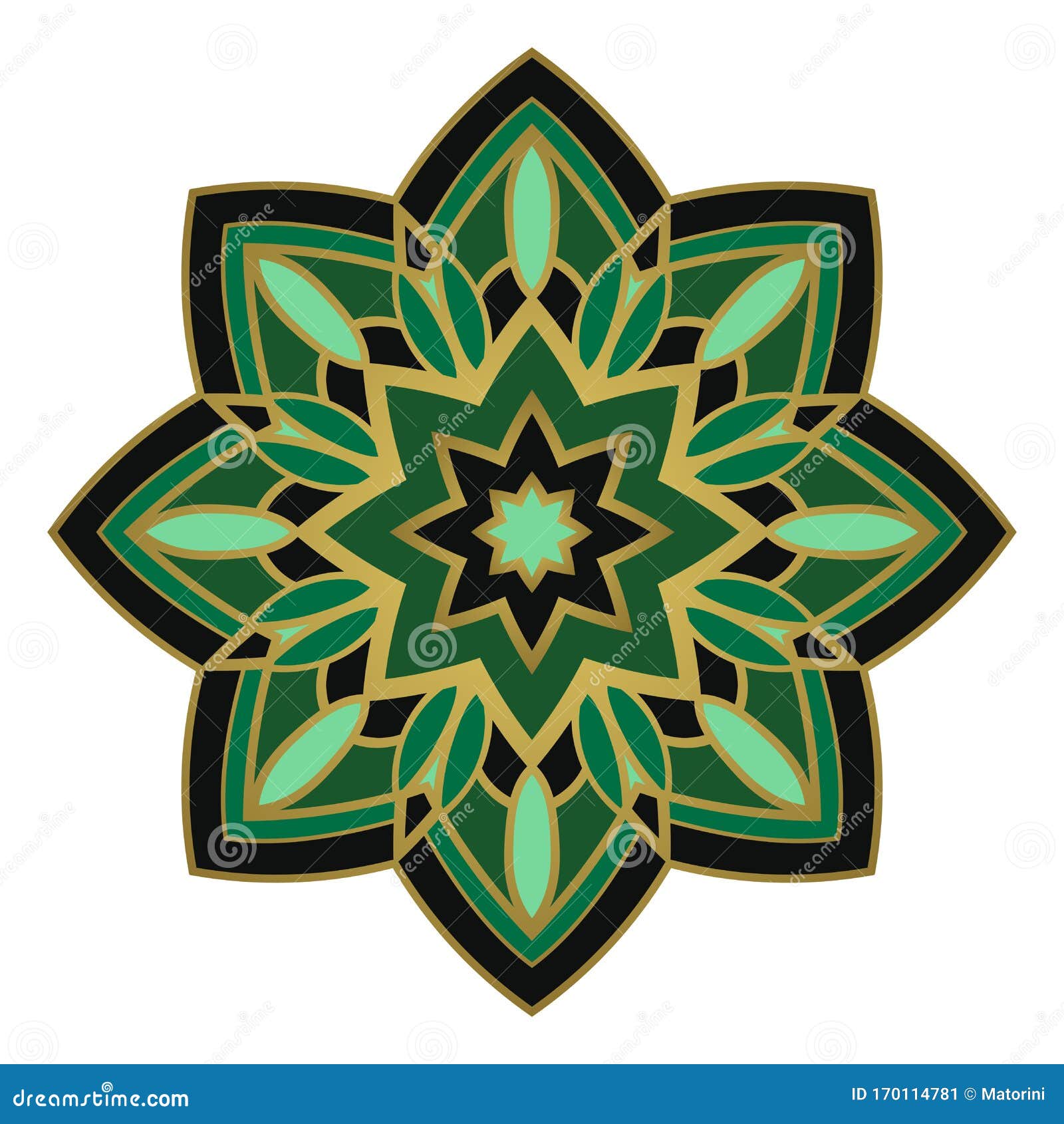 Simple green mandala stock vector. Illustration of glass - 170114781