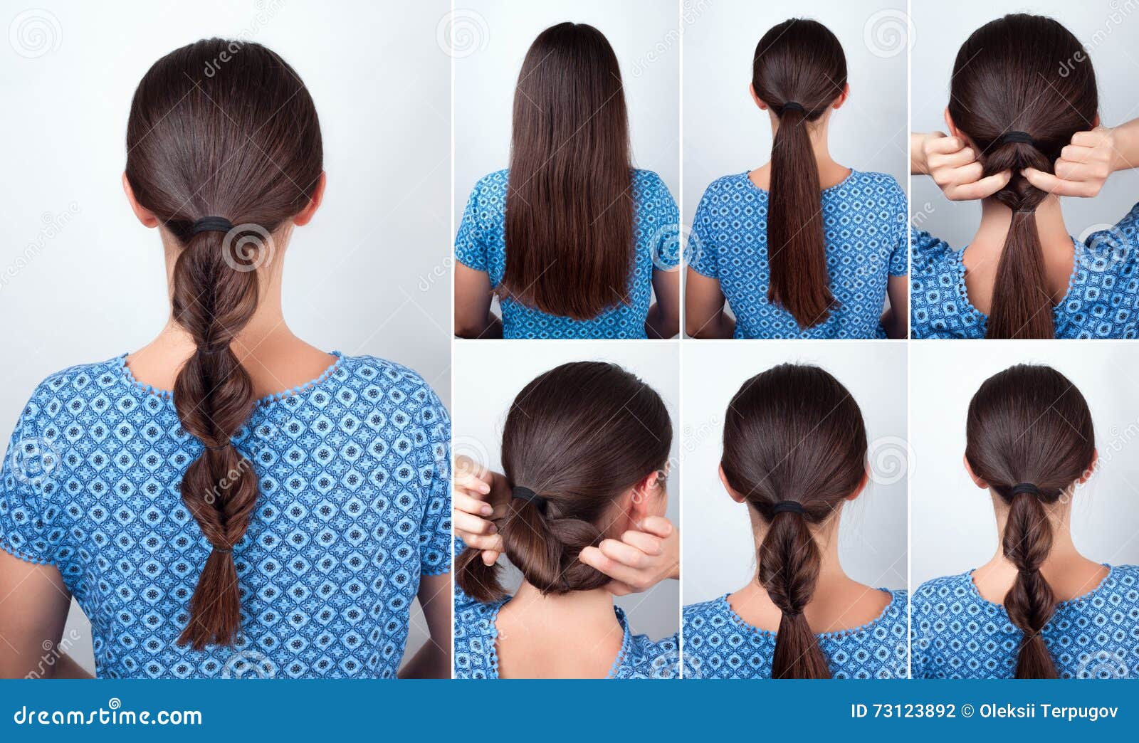 Simple Hairstyle Tutorial for Long Hair Stock Photo - Image of creative,  everyday: 73123892