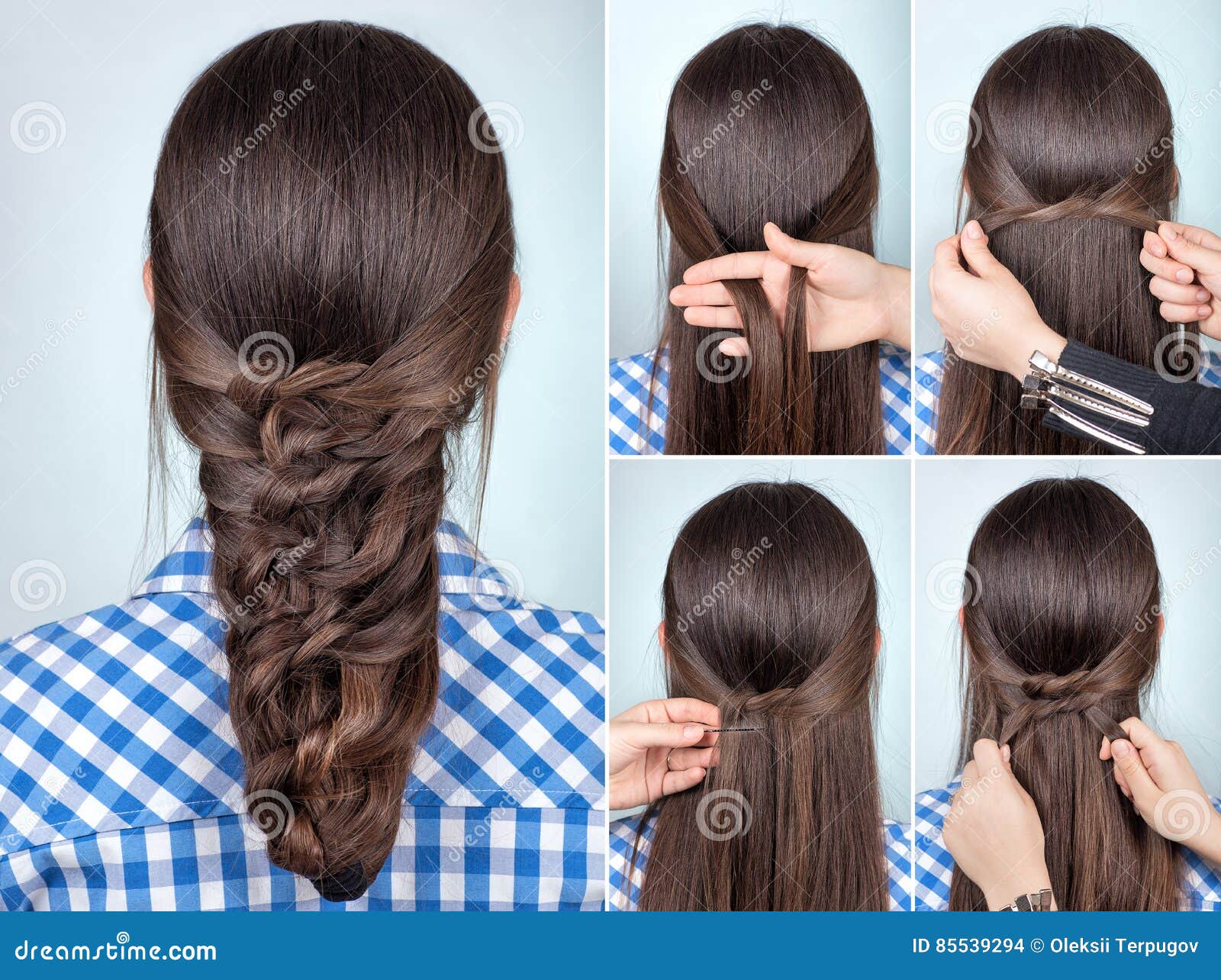 Simple hairstyle tutorial stock photo. Image of backstage - 85539294