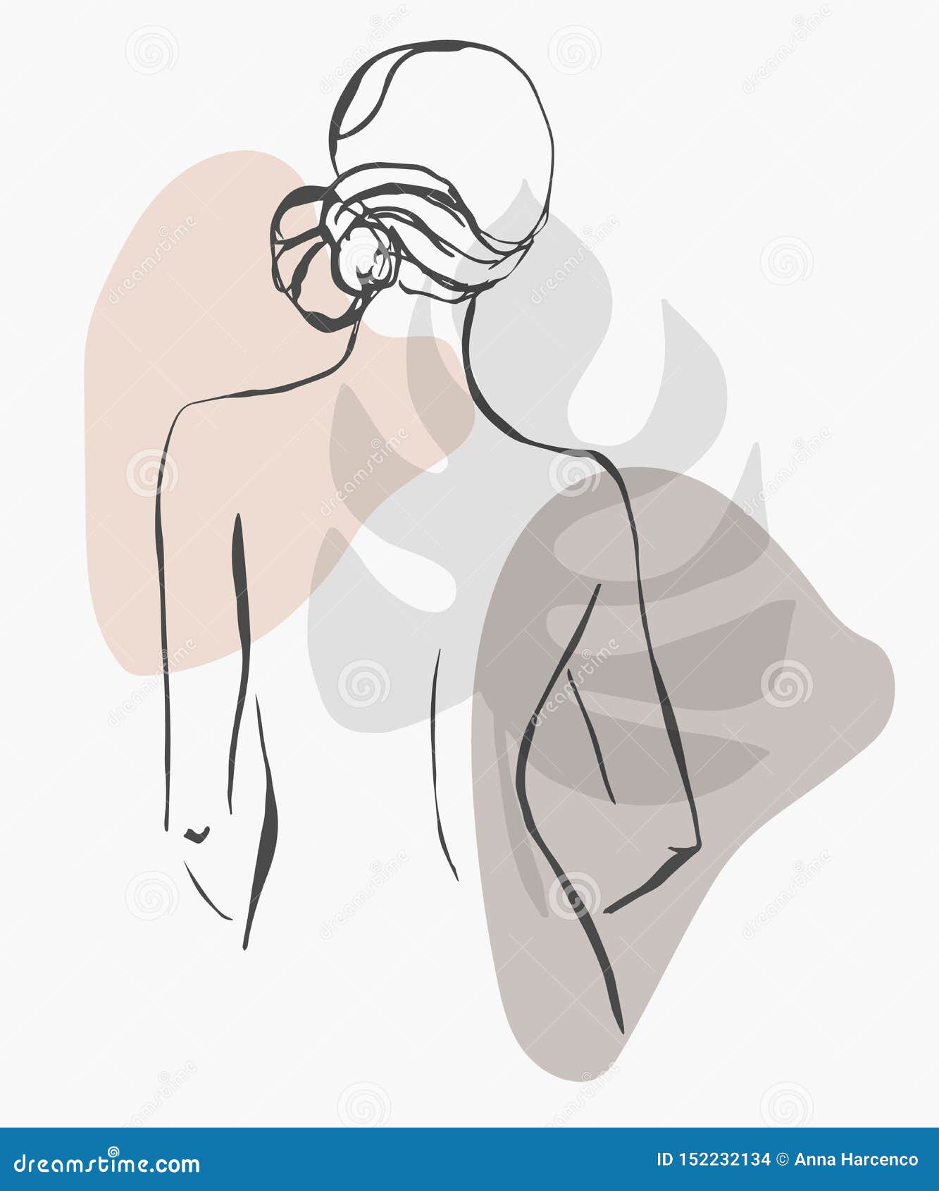 Premium Vector | Female silhouette in a bathing suit. simple lines. ink  drawing. black and white.