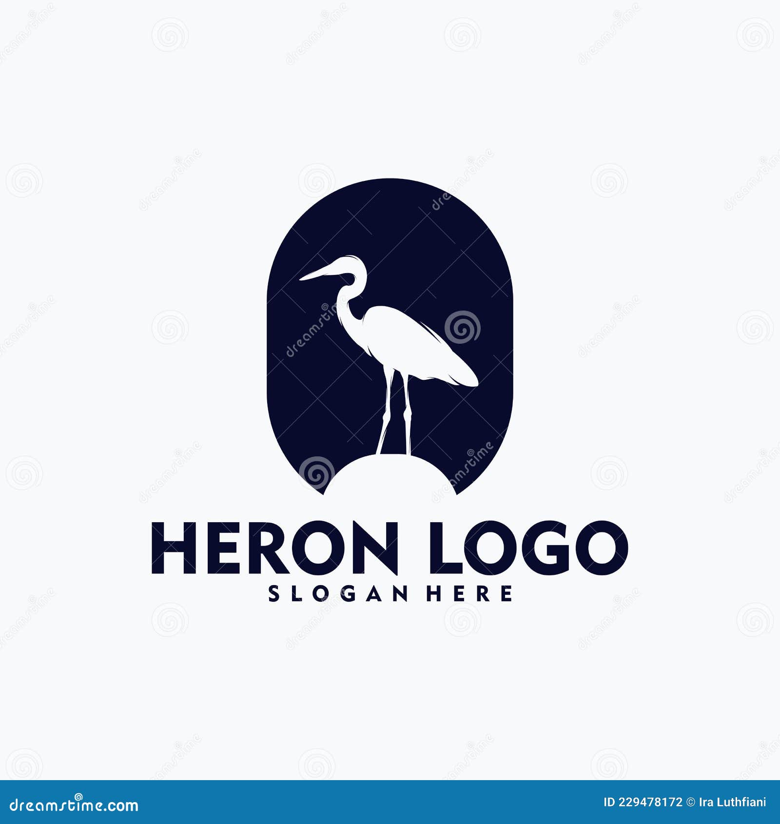 Simple Heron Logo Concept Vector Art Stock Vector - Illustration of ...