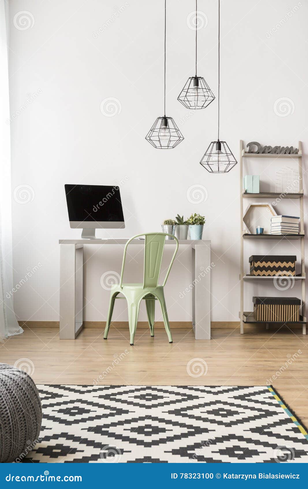 Simple Home Office Idea Stock Photo Image Of House Black