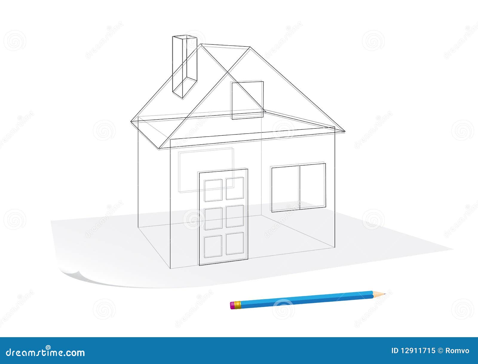 Simple House Sketch Stock Vector Illustration Of Build