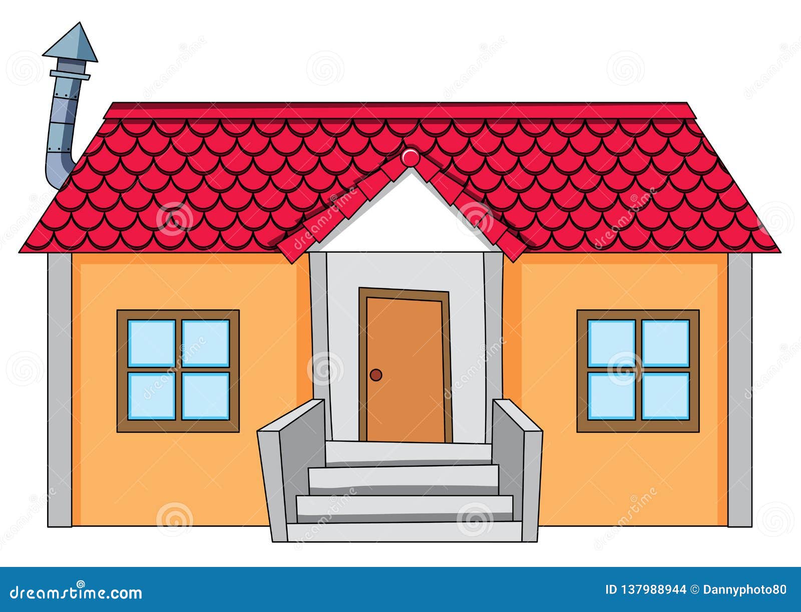 A Simple House on White Background Stock Vector - Illustration of home,  design: 137988944