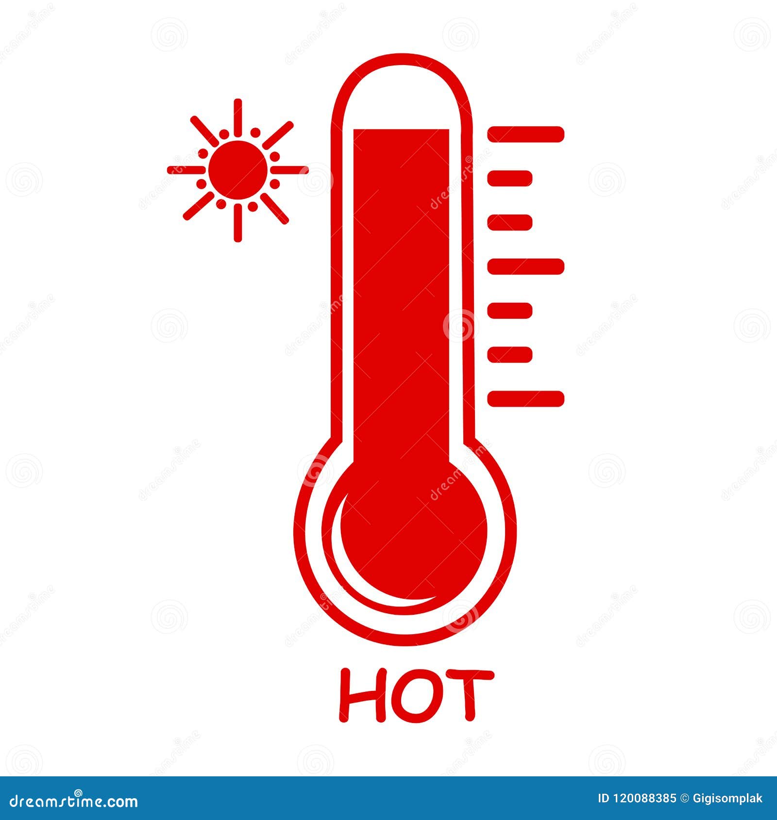 Simple Icon, Liquid Thermometer, Hot Stock Vector - Illustration of  equipment, fahrenheit: 120088385