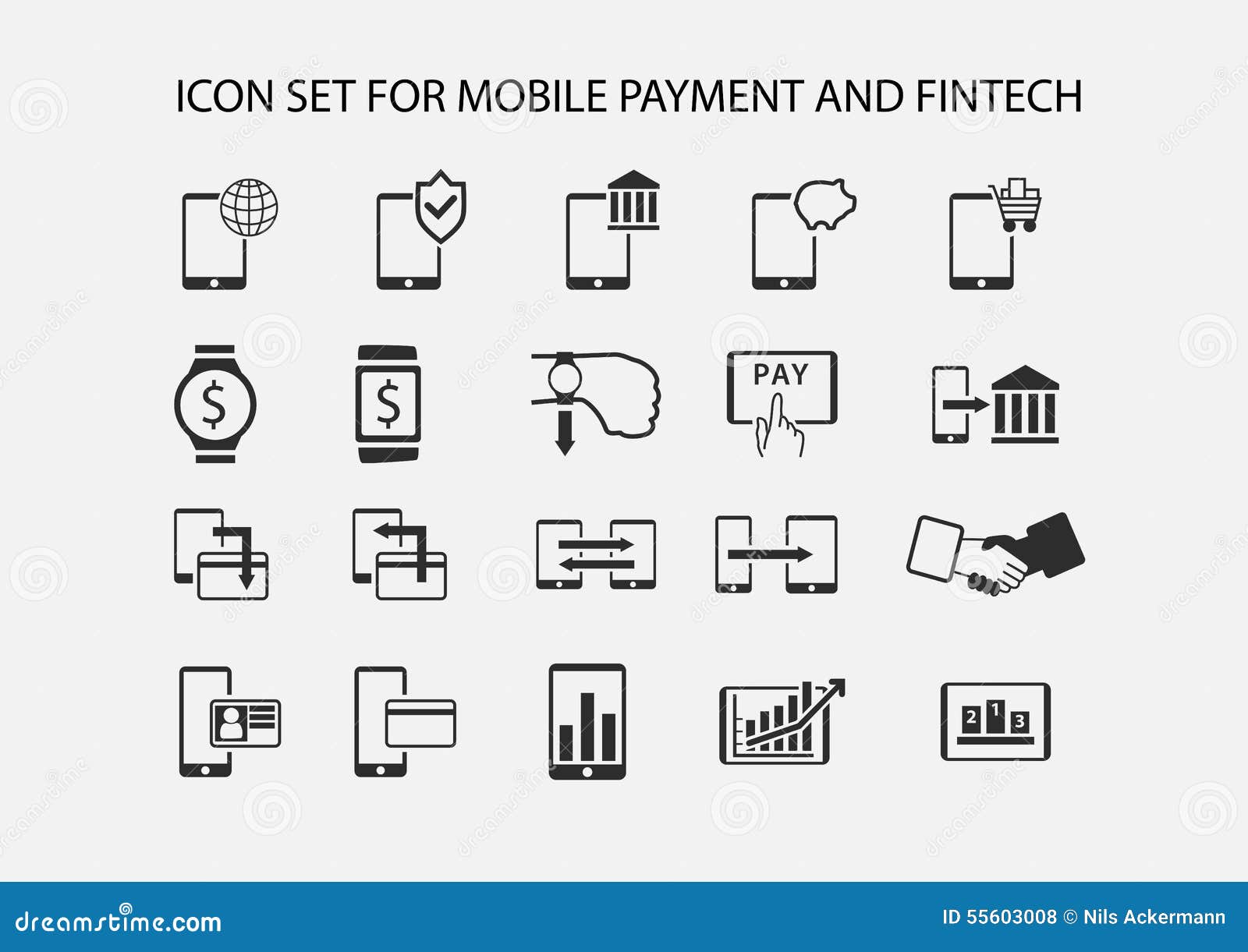 simple icon set for mobile payment and electronic payment.