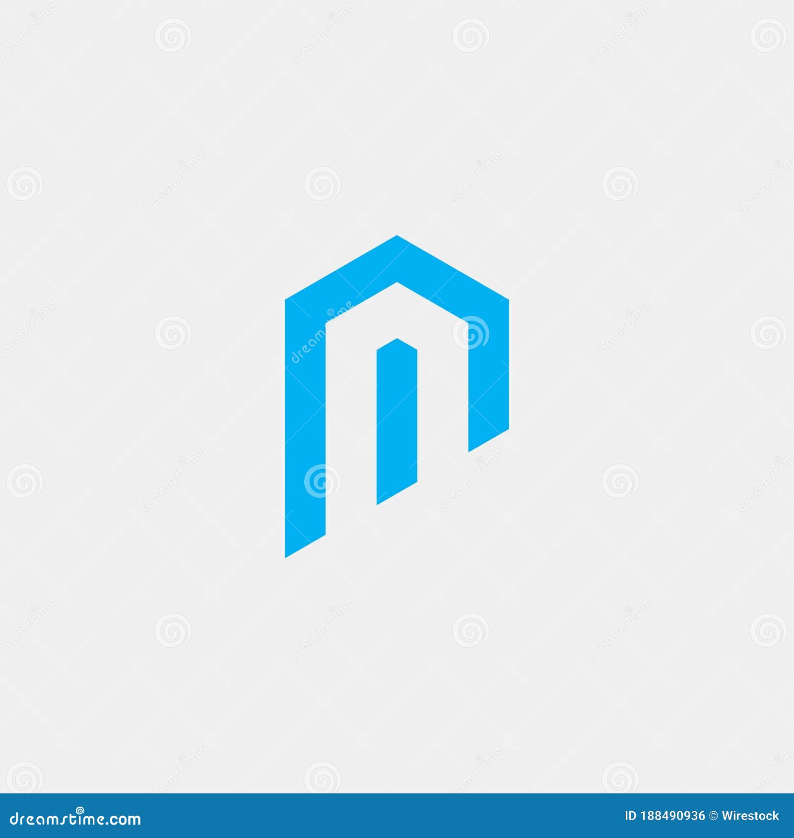 Simple Illustration of a Blue Logo on a White Background Stock