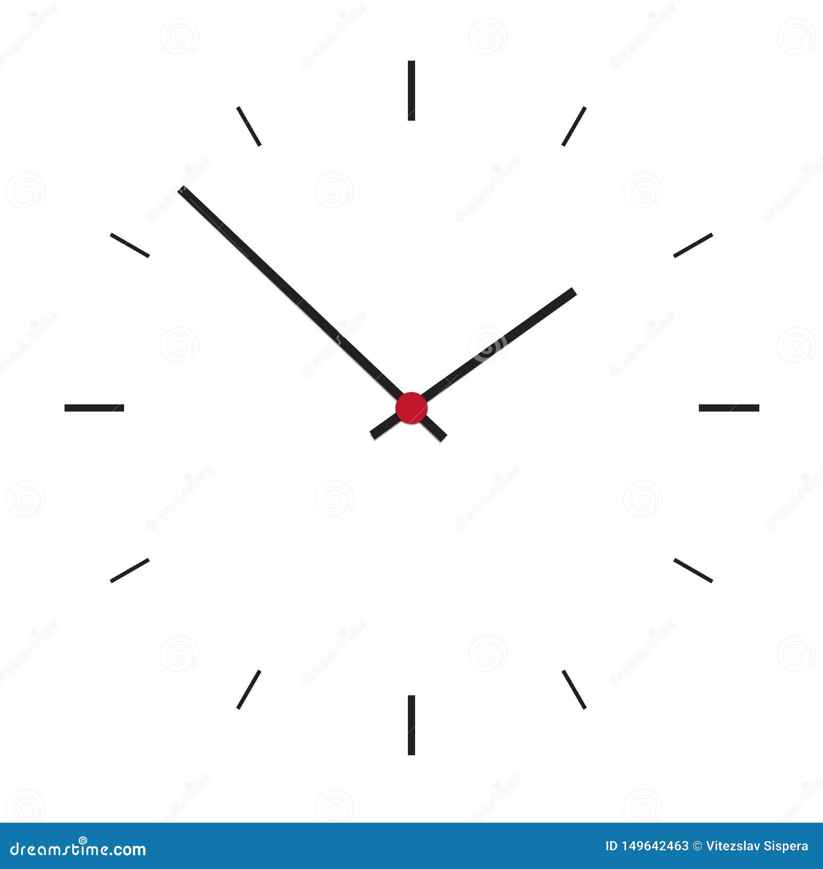 Simple Illustration of Clock Face without Numbers with Hour and Minute