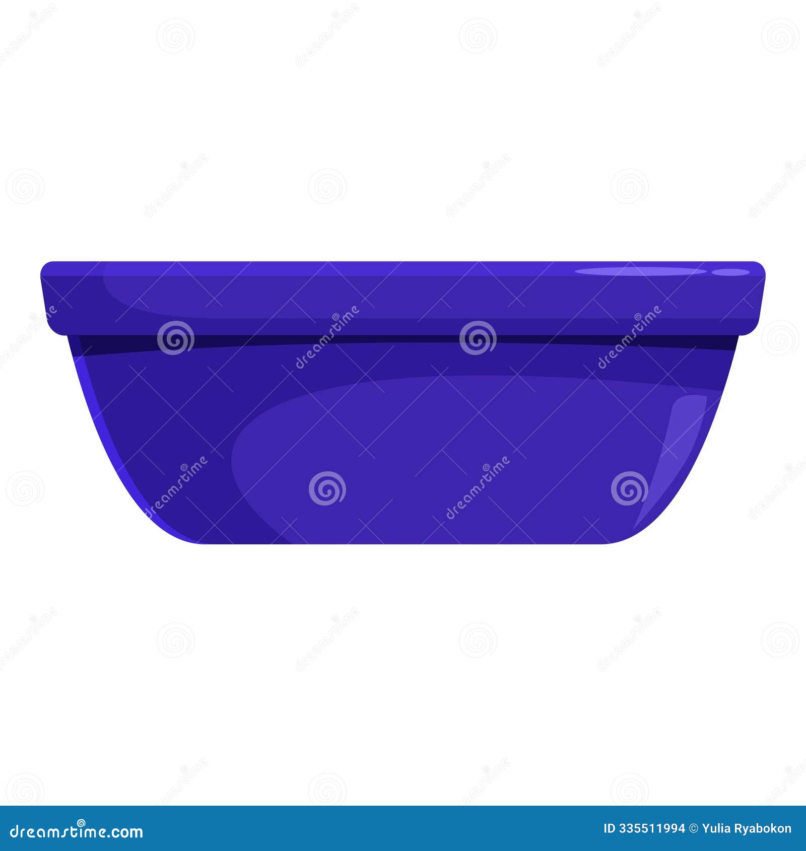 empty blue basin standing on white background