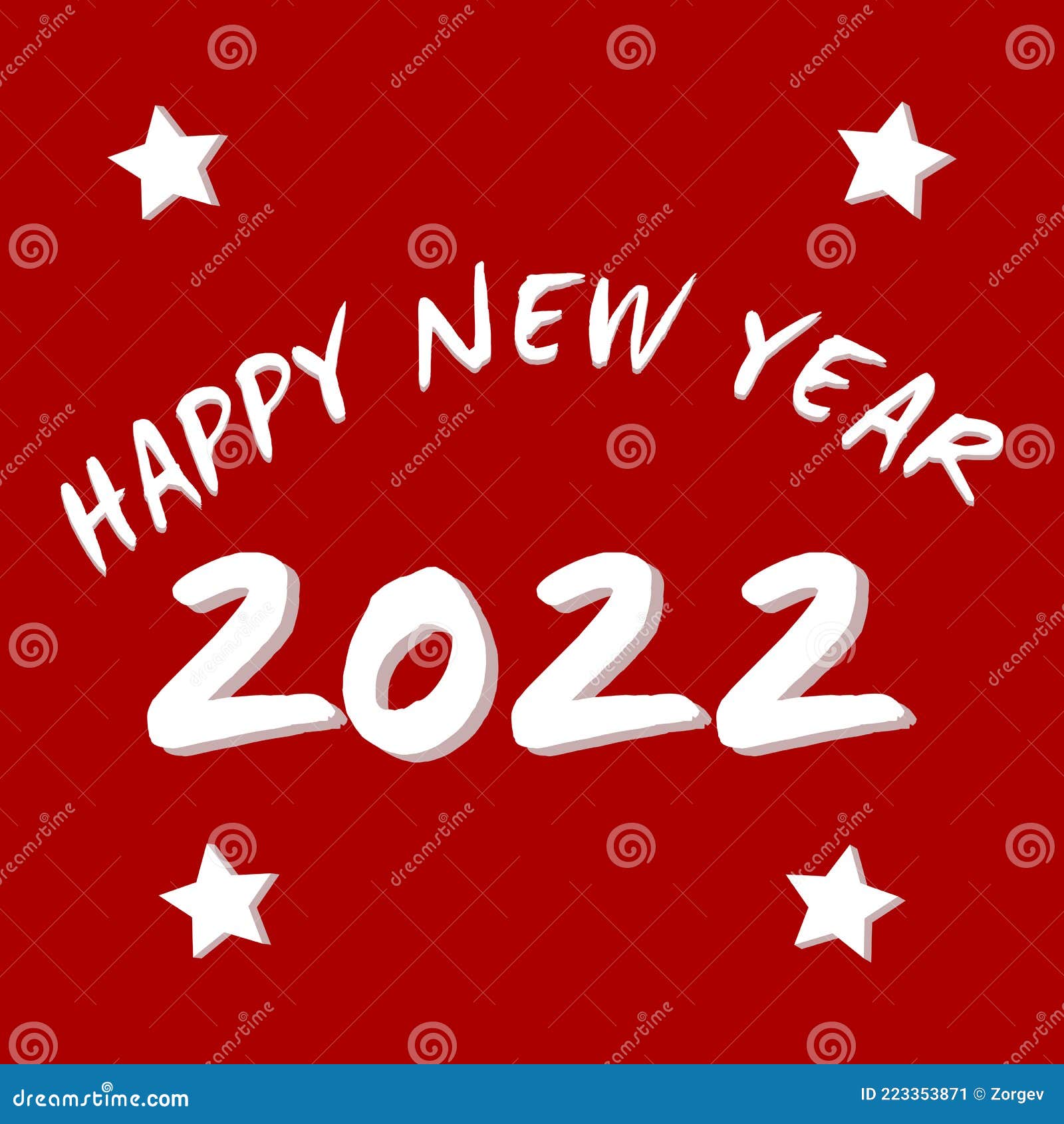 Simple Illustration of a Happy New Year 2022 White Text on Red Background  Stock Vector - Illustration of invitation, calendar: 223353871